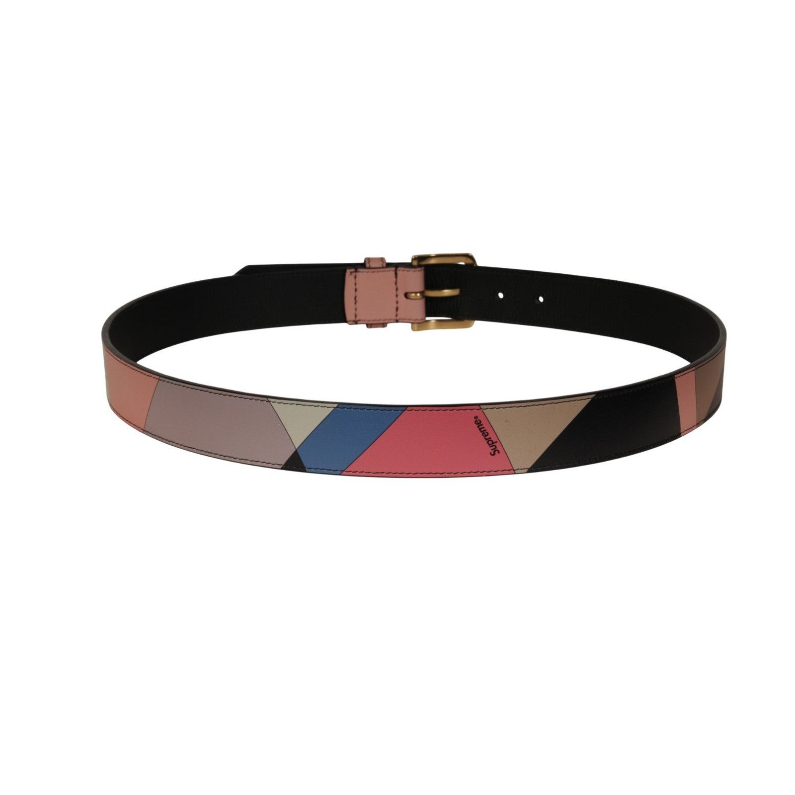 Supreme Emilio Pucci Supreme Logo Leather Belt Dusty Pink Blue Tan Size ONE SIZE - 8 Thumbnail