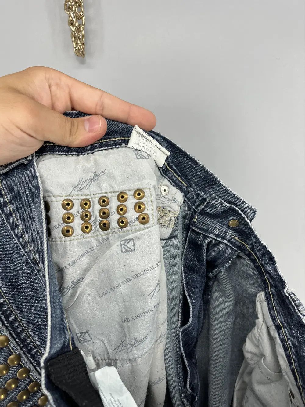 Karl Kani Vintage Karl Kani Baggy Rap Jeans Rivet Stud Big Logo Size34 Size US 34 / EU 50 - 17 Thumbnail