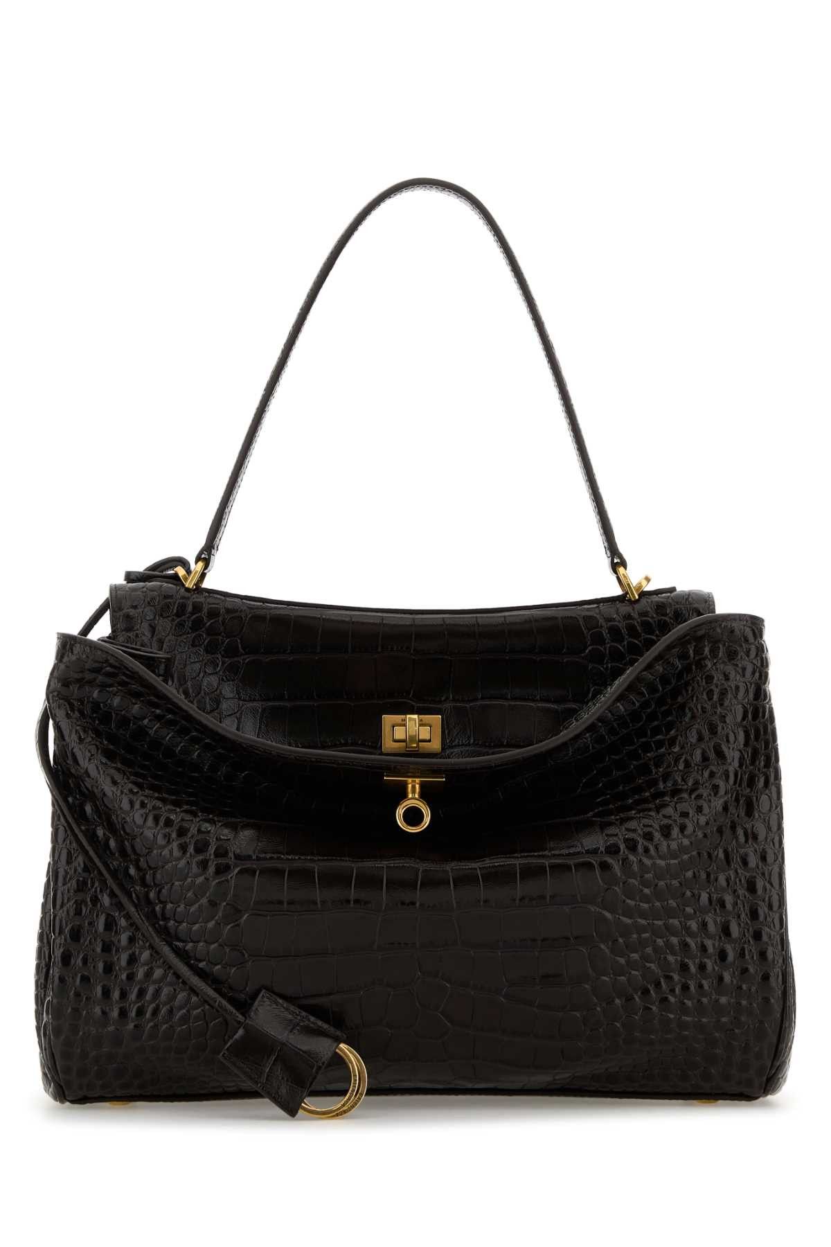 Balenciaga Dark Brown Leather Rodeo Handbag Size ONE SIZE - 1 Thumbnail