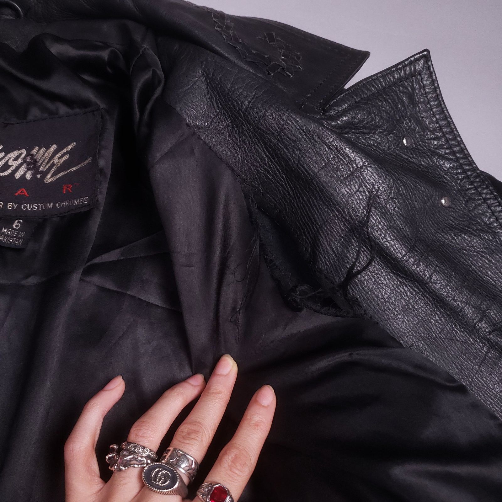 Vintage Vintage 80s Chrome Gear Womens Leather Jacket Size M / US 6-8 / IT 42-44 - 5 Thumbnail