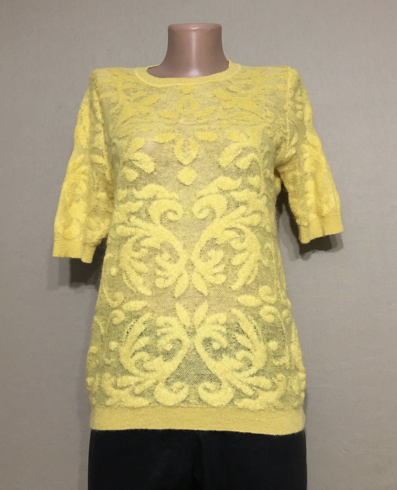 Max Mara Max Mara Studio Womens Yellow Top Floral Design Size S Size S / US 4 / IT 40 - 2 Thumbnail
