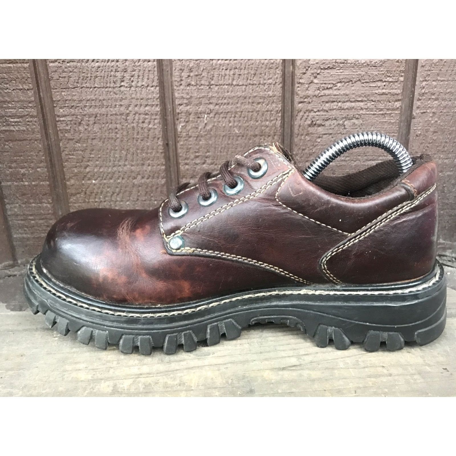 Aldo Aldo Womens Size 10-10.5 US/41M EUR Brown Leather LaceUp Oxford Casual Shoes-467 Shirt Womens Adult 10 Brown Oxford Shoes Size US 10.5 / IT 40.5 - 6 Thumbnail