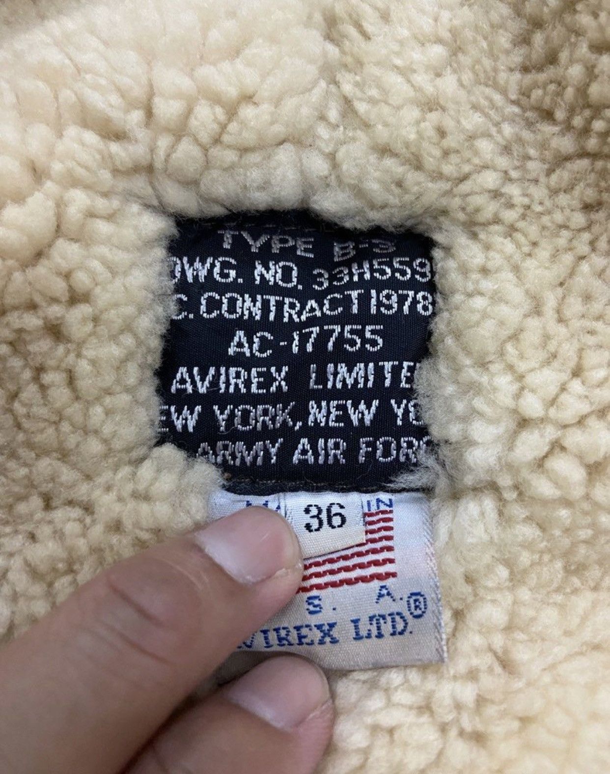 Avirex × Vintage Vtg Avirex B-3 80s OG 1986 Shearling Sheepskin Jacket Size US M / EU 48-50 / 2 - 9 Thumbnail