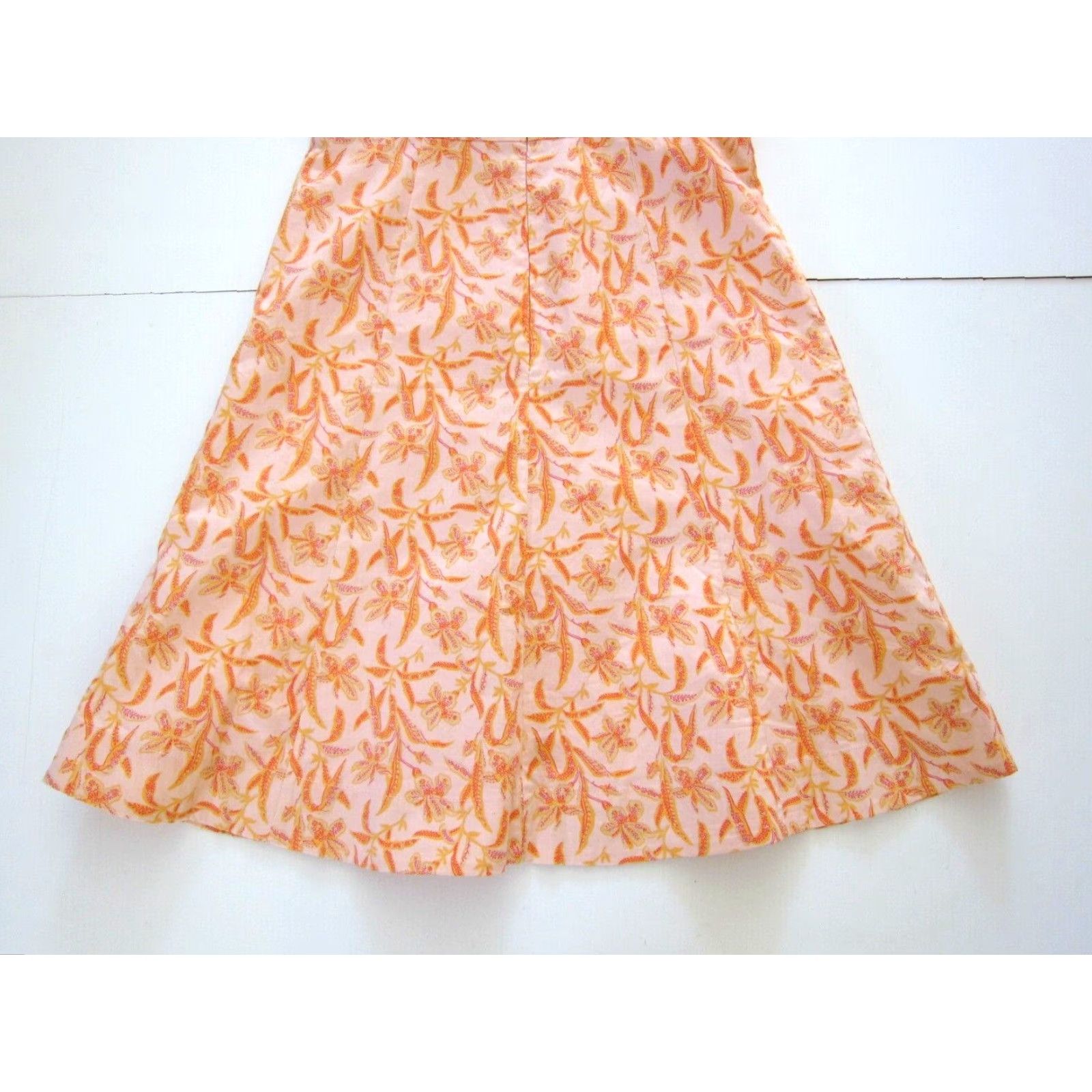 Gap Gap Sun Dress Strapless Sheath Empire Floral Cotton Stretch Orange Pink Women 2 Size XS / US 0-2 / IT 36-38 - 6 Thumbnail