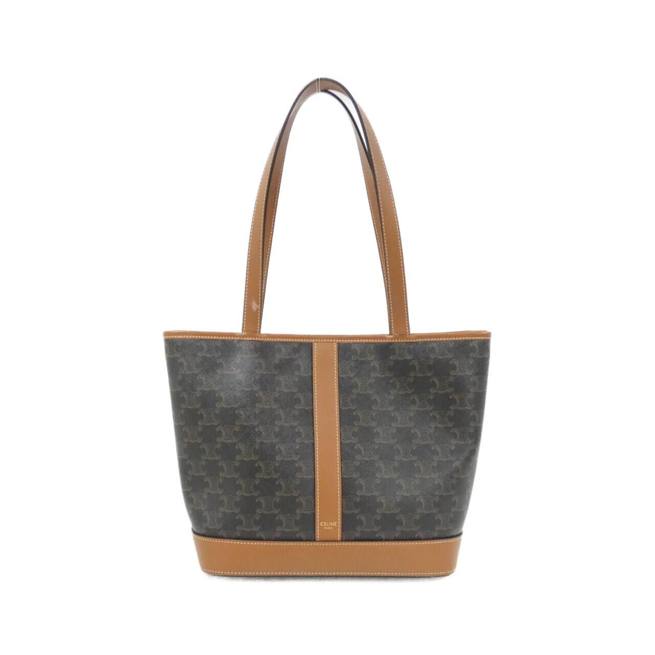 Celine Celine Celine Small Cabas Triomphe Canvas Calfskin Bag Leather Tote Bag 115082CAS DUTY FREE for USA Size ONE SIZE - 1 Thumbnail