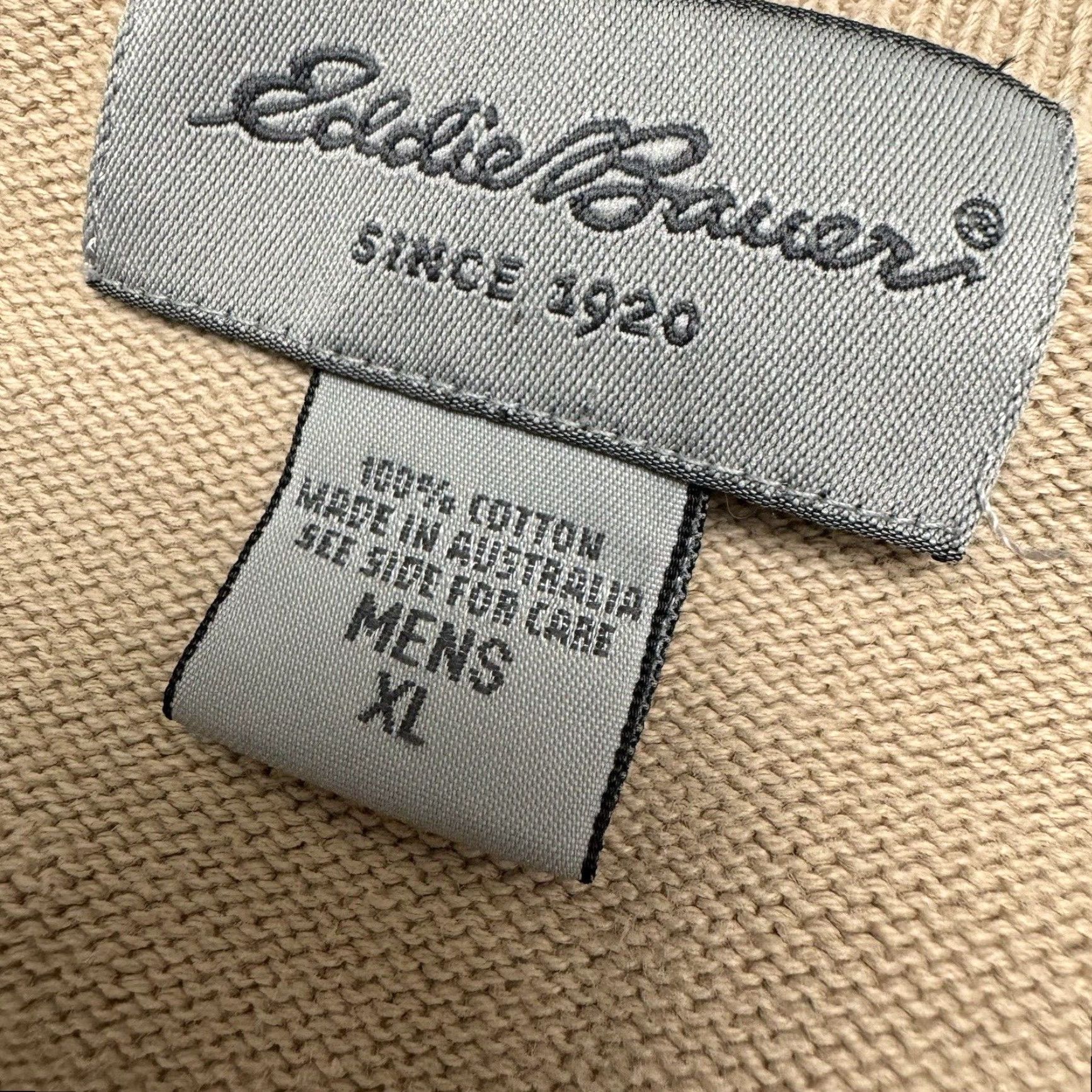 Eddie Bauer VINTAGE Eddie Bauer Sweater Men XL V-Neck Cable-Knit Pullover Brown Tan Beige Australia Heavy Knit Size US XL / EU 56 / 4 - 2 Thumbnail