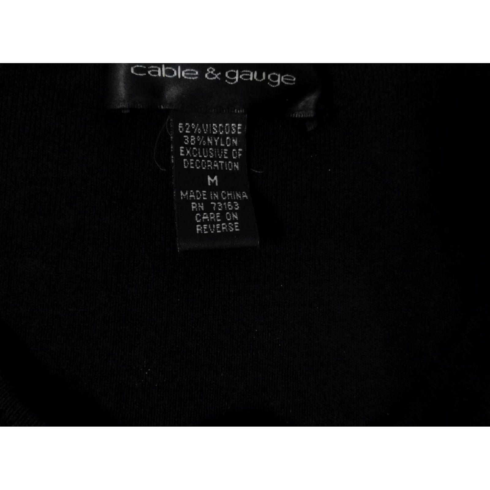 Vintage Cable & Gauge Blouse Womens Medium Black Crew Neck Pullover Casual Sleeveless Cotton Polyester Rayon Stretch Regular Basic Classic Size M / US 6-8 / IT 42-44 - 5 Thumbnail
