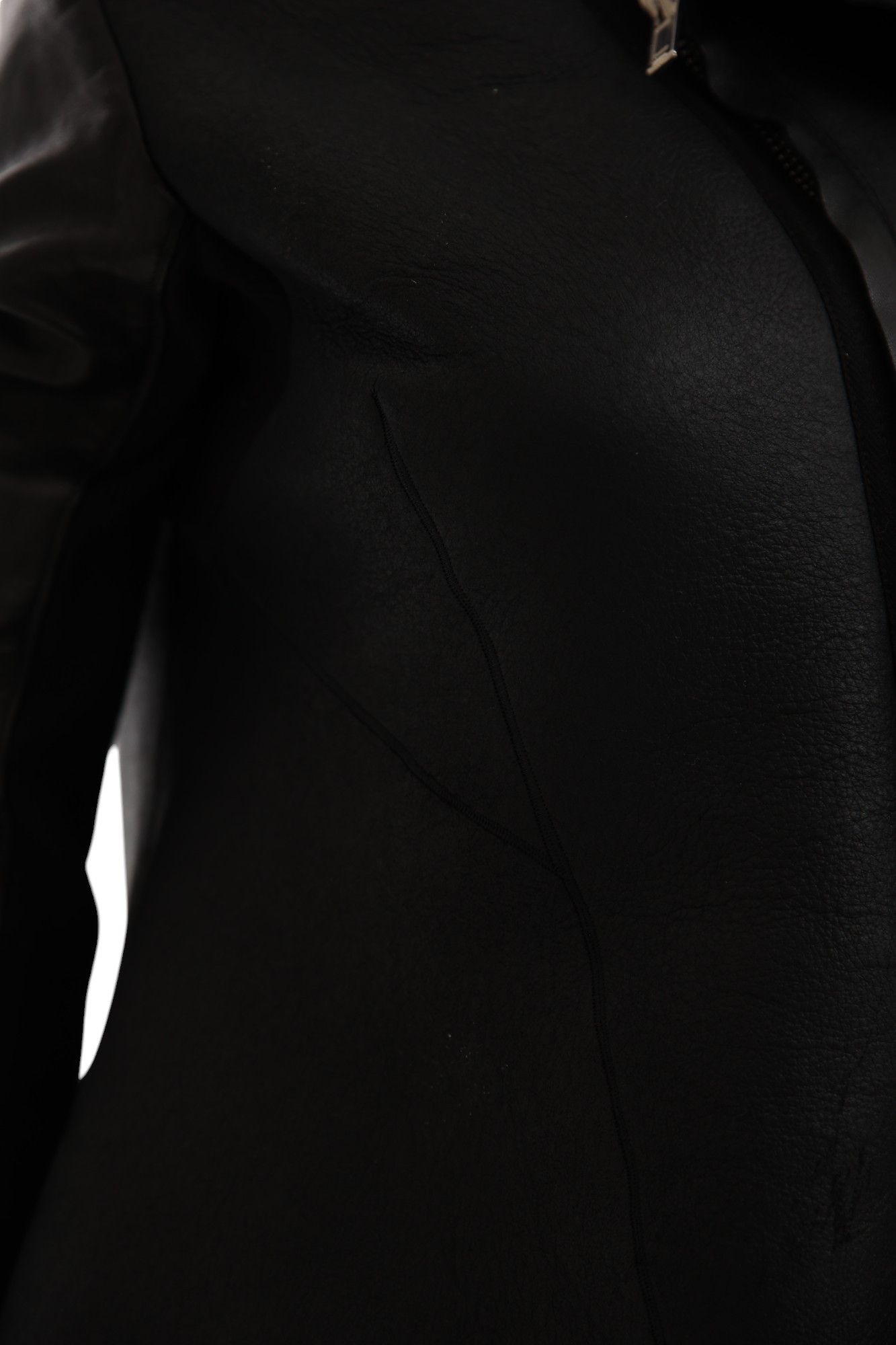 Rick Owens F/W 2009 "CRUST" Black Leather Asymmetric Coat Size M / US 6-8 / IT 42-44 - 10 Thumbnail