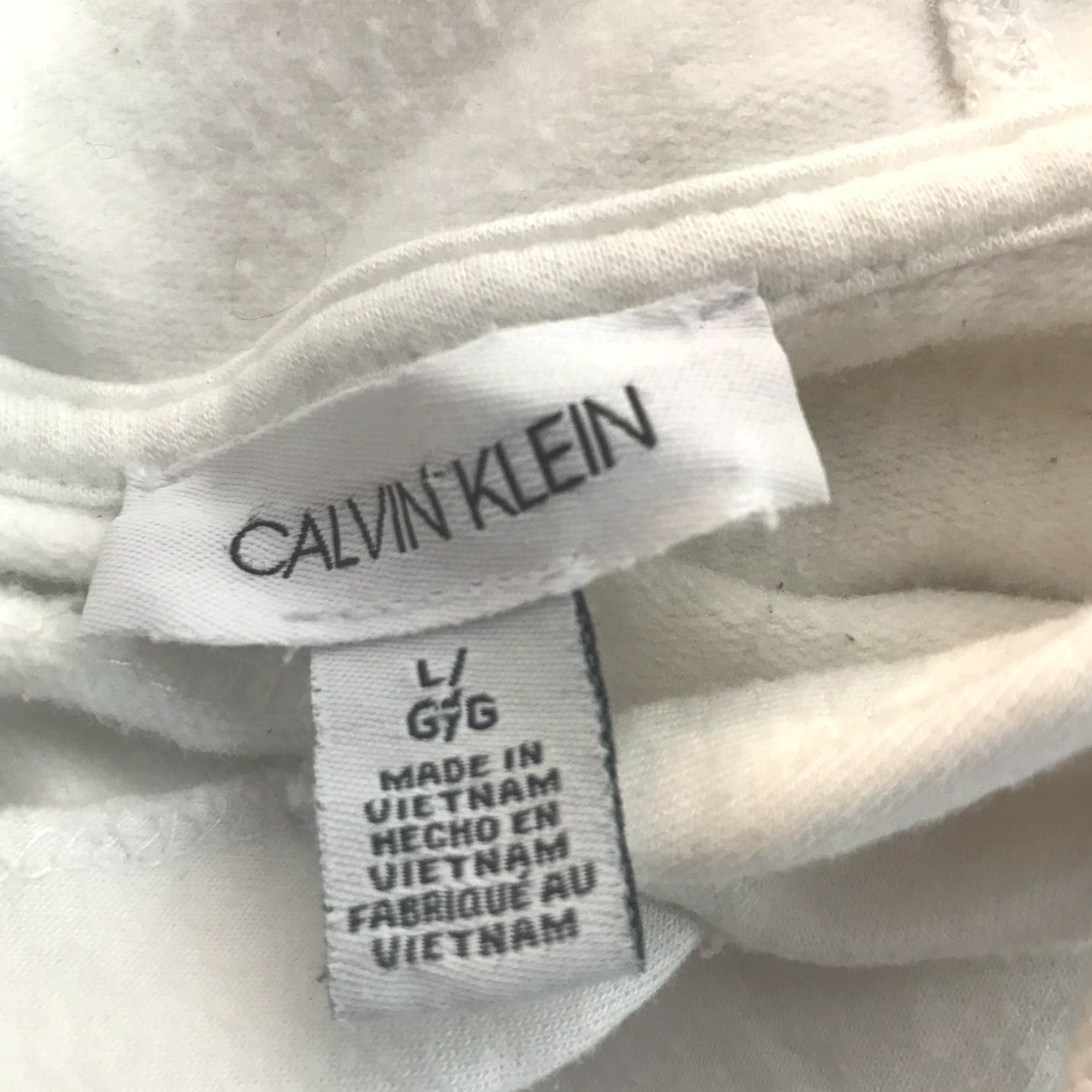 Calvin Klein Calvin Klein White Hoodie Womens Size L Pullover Short Sleeve Activewear Logo Size L / US 10 / IT 46 - 4 Thumbnail