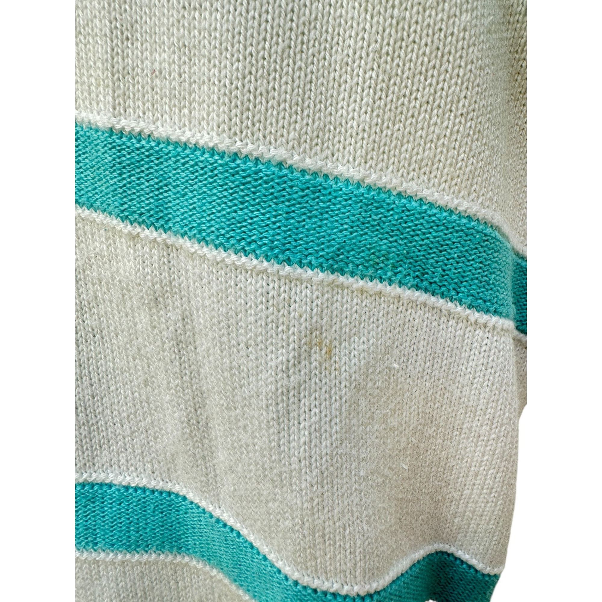 Courreges Vintage Blue White Knitted Vest Sweater Size M / US 6-8 / IT 42-44 - 5 Thumbnail