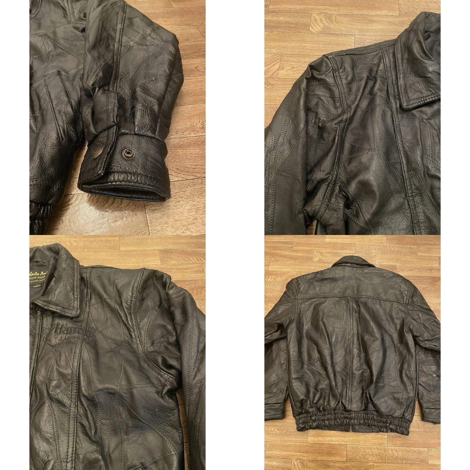 Vintage Vintage Bomber Leather Jacket - Black Size Large - Punk Biker Metal Size US L / EU 52-54 / 3 - 8 Thumbnail