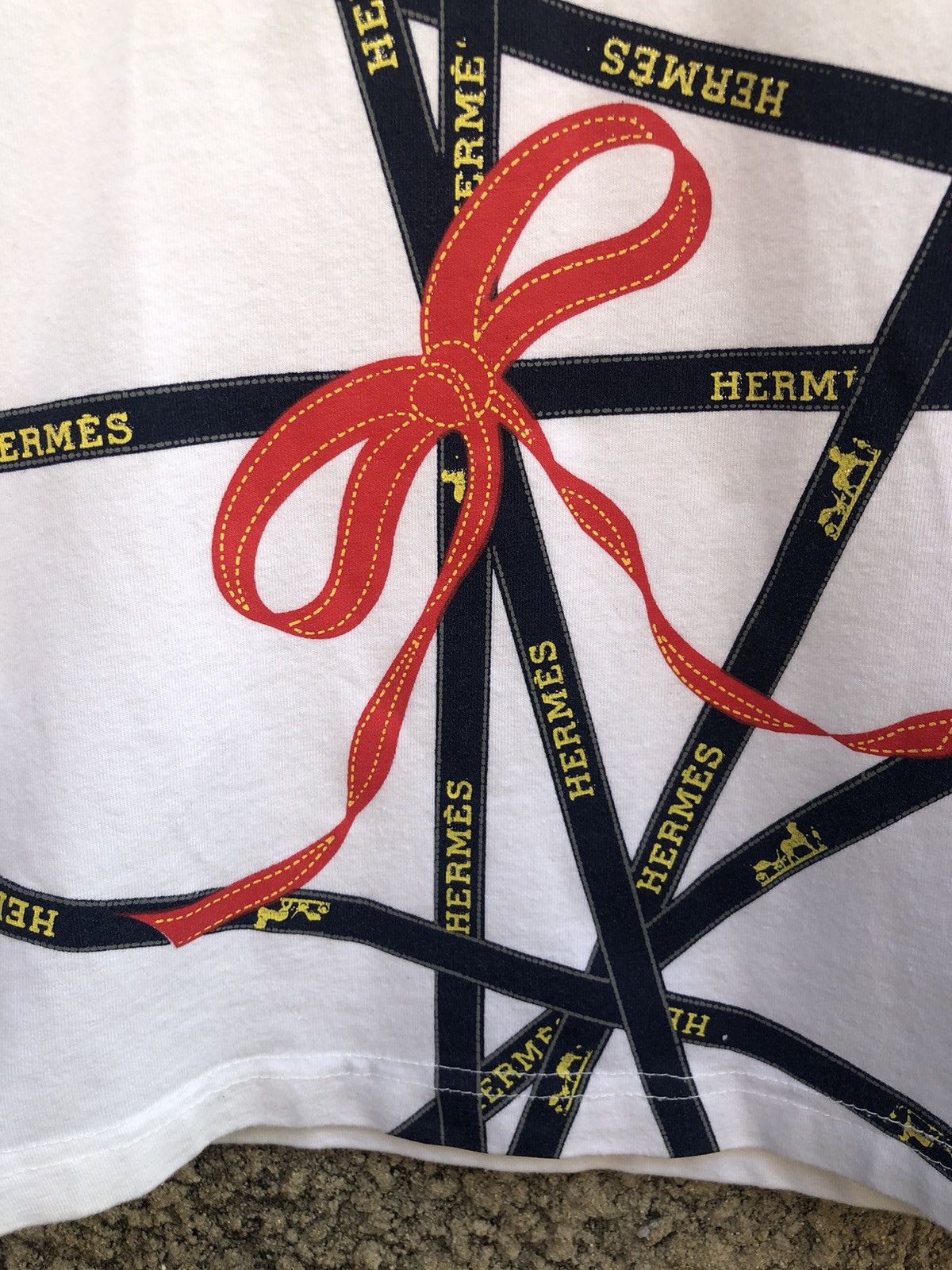 Hermes Hermes Ribbon Tape Tee Size S / US 4 / IT 40 - 6 Thumbnail