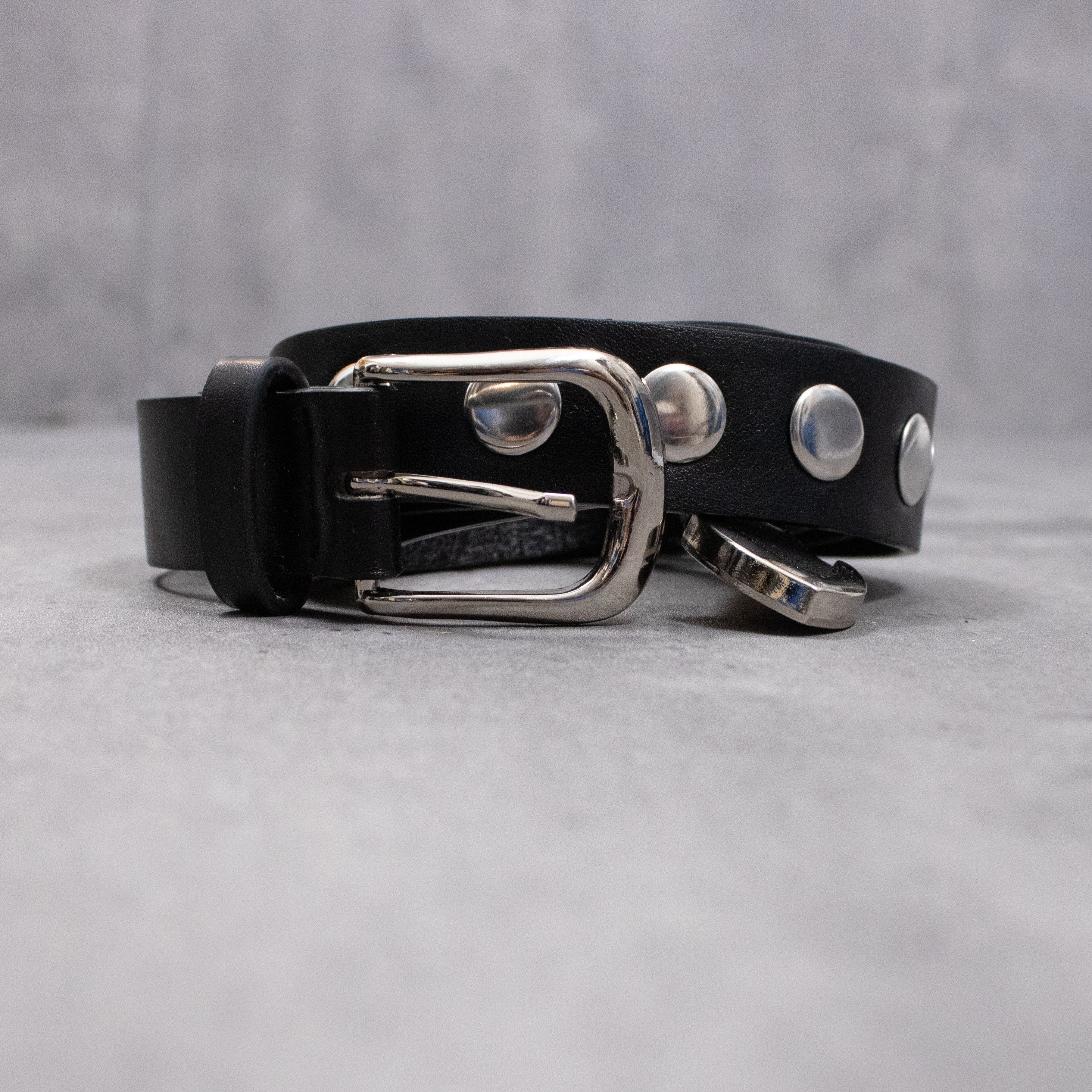 Hot Topic Y2K 2000's Studded Black Punk Grunge Black Faux Leather Belt Size 34 - 2 Thumbnail