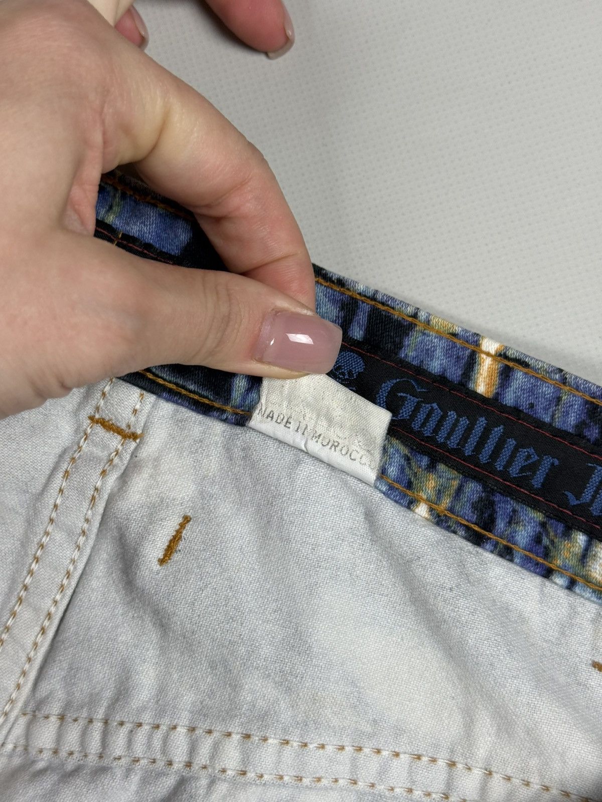 Jean Paul Gaultier 90s JPG Jean Paul Gaultier Stained Glass Printed Denim Jeans Size 25" / US 0 / IT 36 - 13 Thumbnail