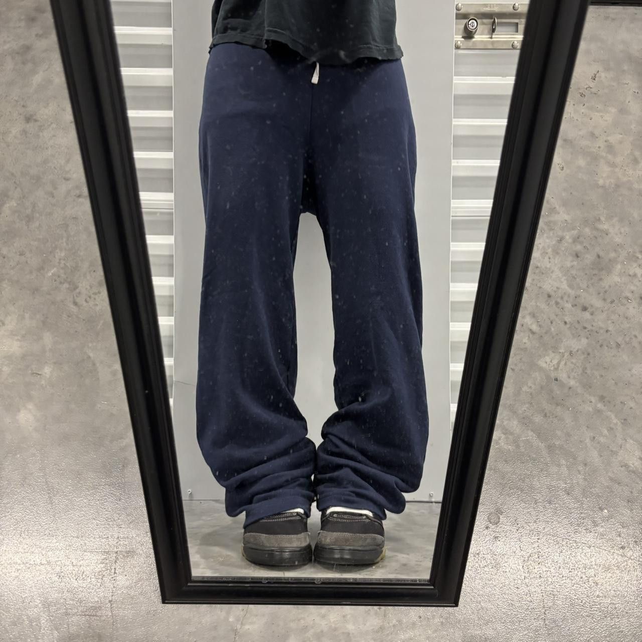 Japanese Brand × Vintage Crazy Vintage Y2K/2000s Navy Blue Essential Sweatpants! Size US 30 / EU 46 - 1 Thumbnail