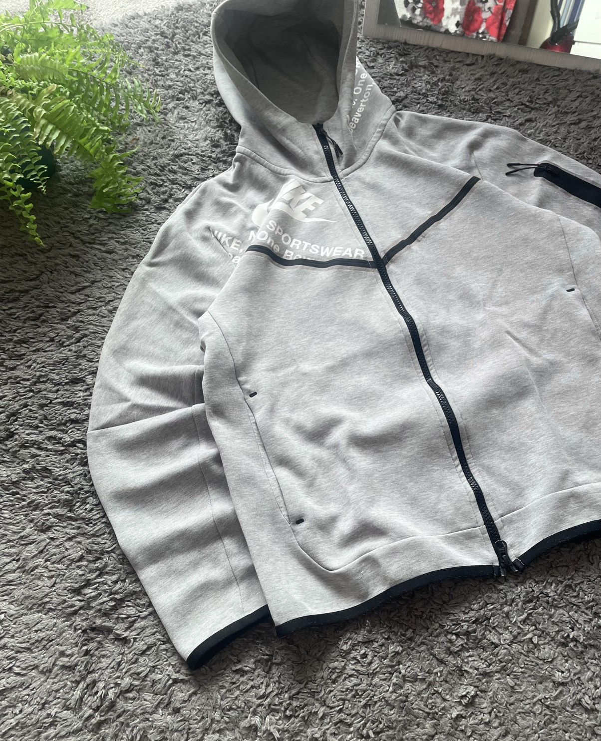 Nike × Vintage Nike Tech-Fleece Zip-Hoodie Streetwear Drill Big Logo Swoosh Size US M / EU 48-50 / 2 - 6 Thumbnail
