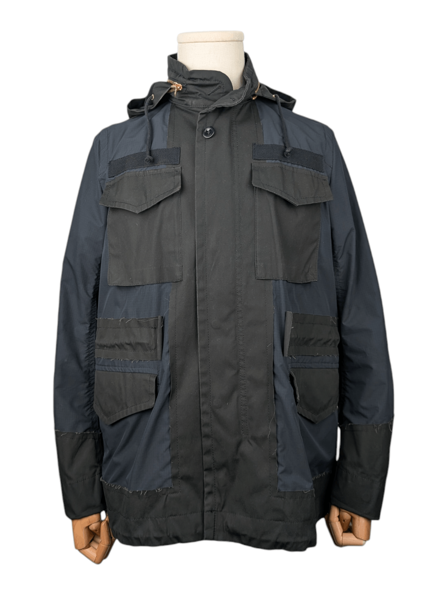 Sacai Sacai Black Deconstructed Military Hooded Jacket Size S / US 4 / IT 40 - 1 Thumbnail
