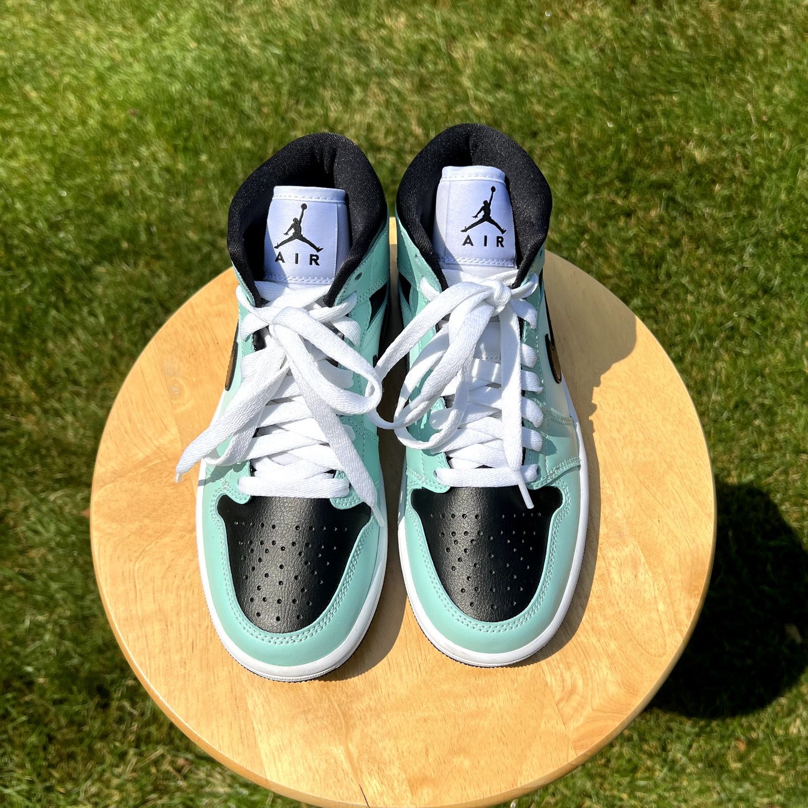 Jordan Brand × Nike Wmns Air Jordan 1 Mid Aqua Black Women's Shoes - Size 5.5 Size US 5.5 / IT 35.5 - 5 Thumbnail