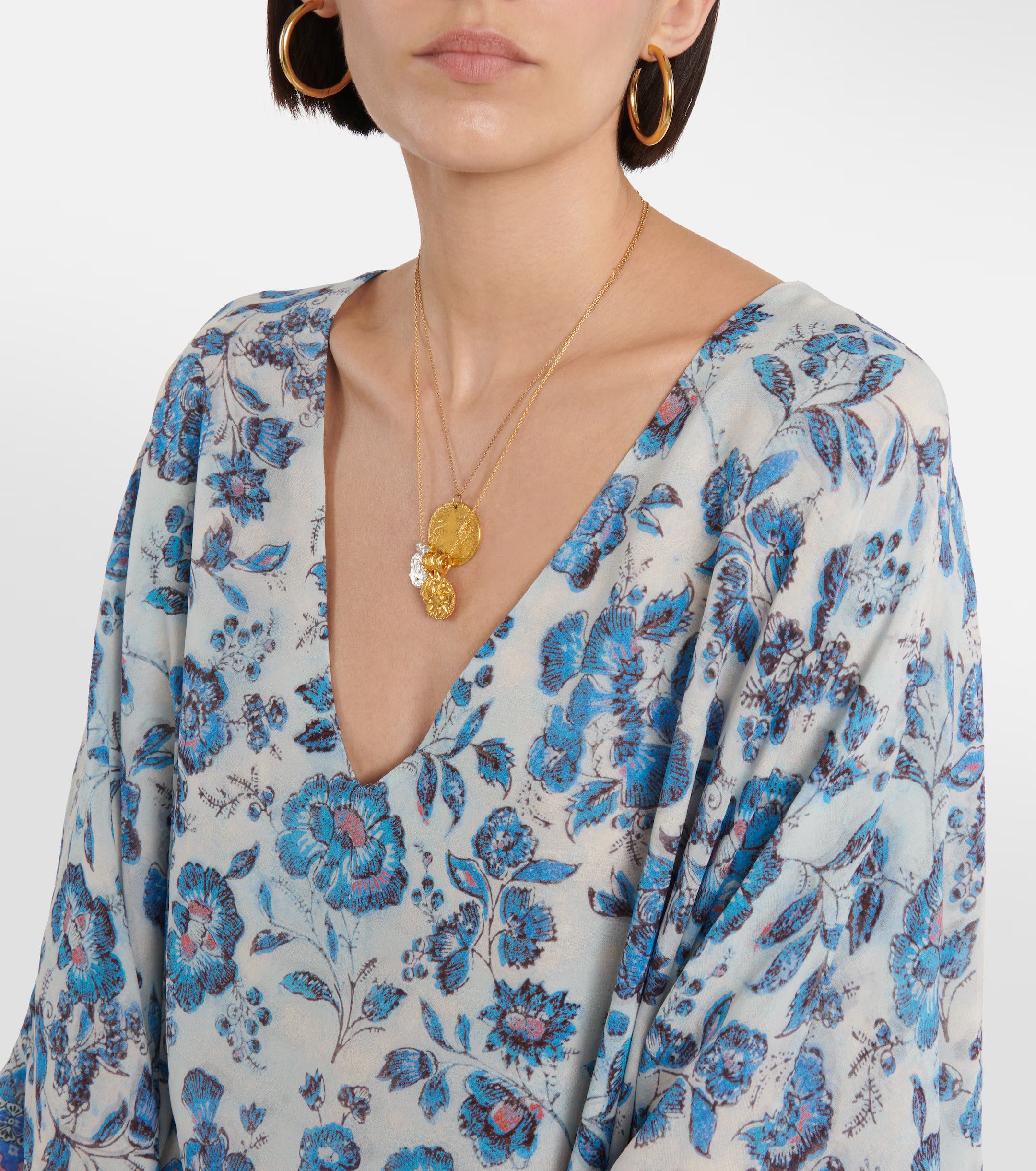 Loro Piana o1srvl11e0824 Cillia Flower Maxi Dress in Multicolor Size S / US 4 / IT 40 - 4 Thumbnail