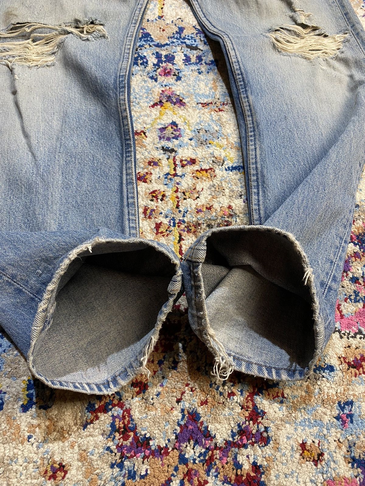 Levi's × Vintage 60's Levis Destroyed Washed Blue Rindem Jeans Size US 30 / EU 46 - 11 Thumbnail