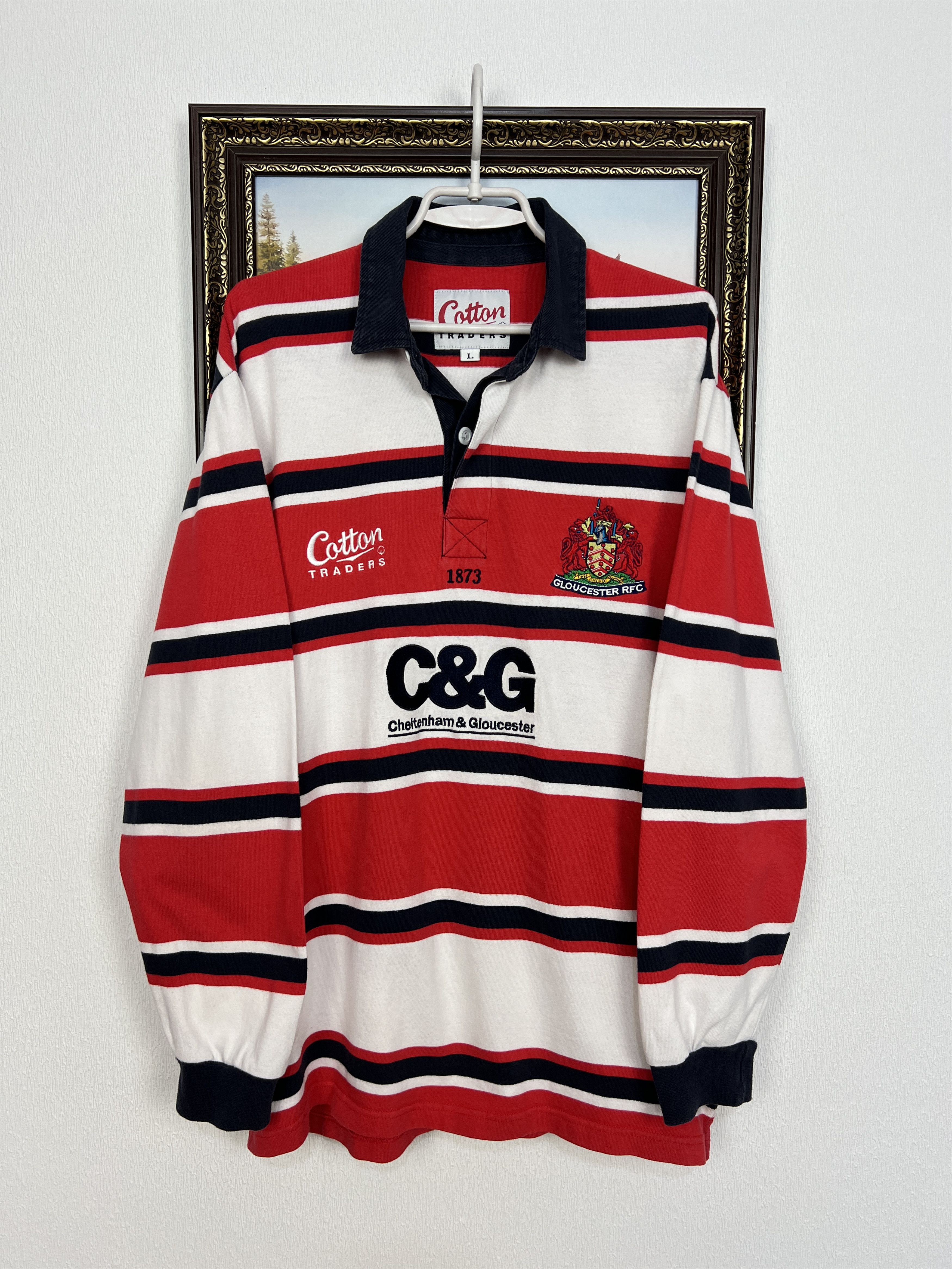 Cotton Traders Vintage Gloucester Rugby Union Jersey Long Sleeve Trikot Size US L / EU 52-54 / 3 - 1 Thumbnail