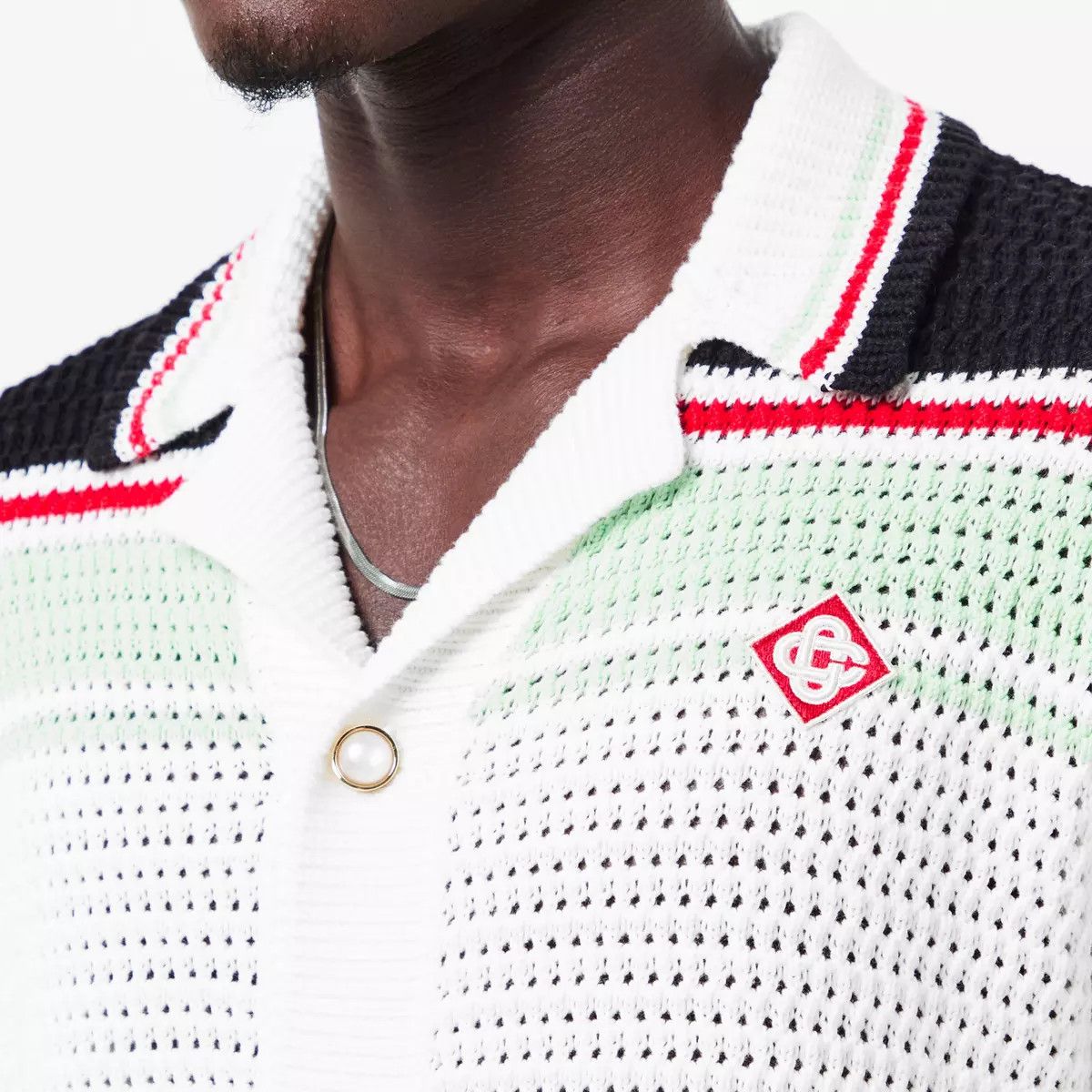 Casablanca o1g2r1mq0426 Tennis Crochet Shacket Shirt in Multicolor Size US M / EU 48-50 / 2 - 4 Thumbnail