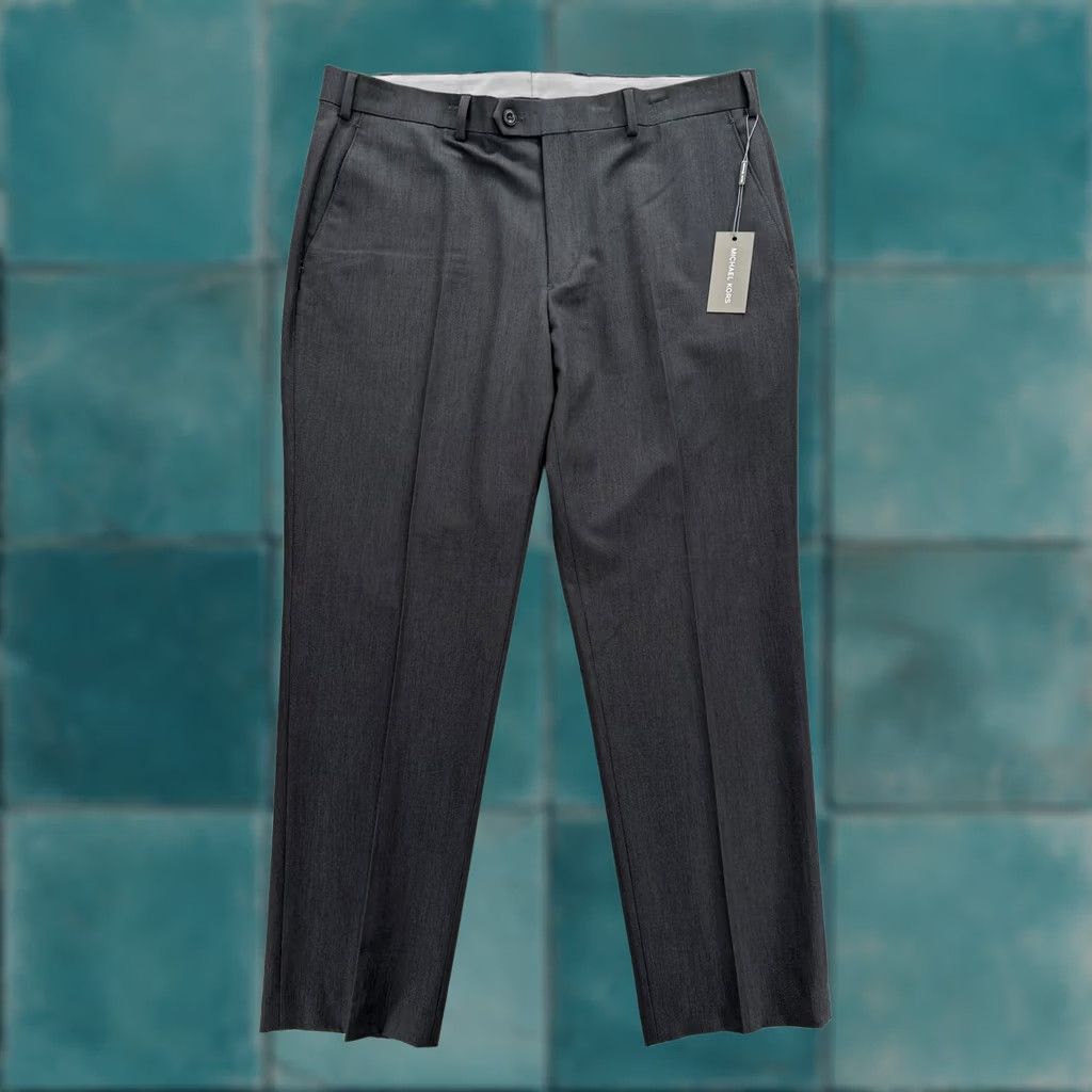 Michael Kors Michael Kors Dress Pants Mens 36x30 Gray Classic Fit Flat Front Pockets Stretch Business Formal NWT Size US 36 / EU 52 - 1 Thumbnail