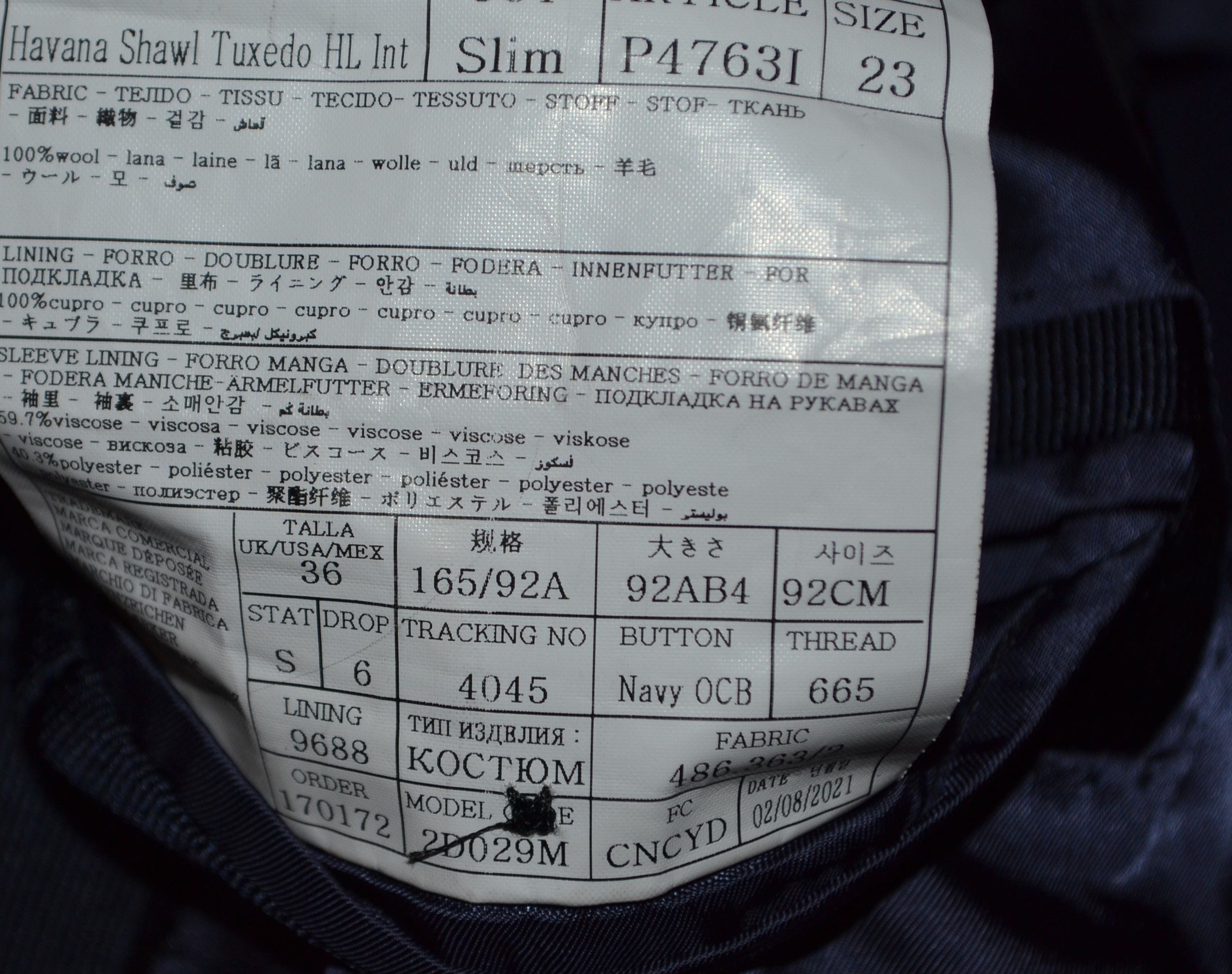 Suitsupply SUITSUPPLY Havana Shawl Int Slim Cut Blazer 36S Tuxedo Navy Size 36S - 10 Thumbnail