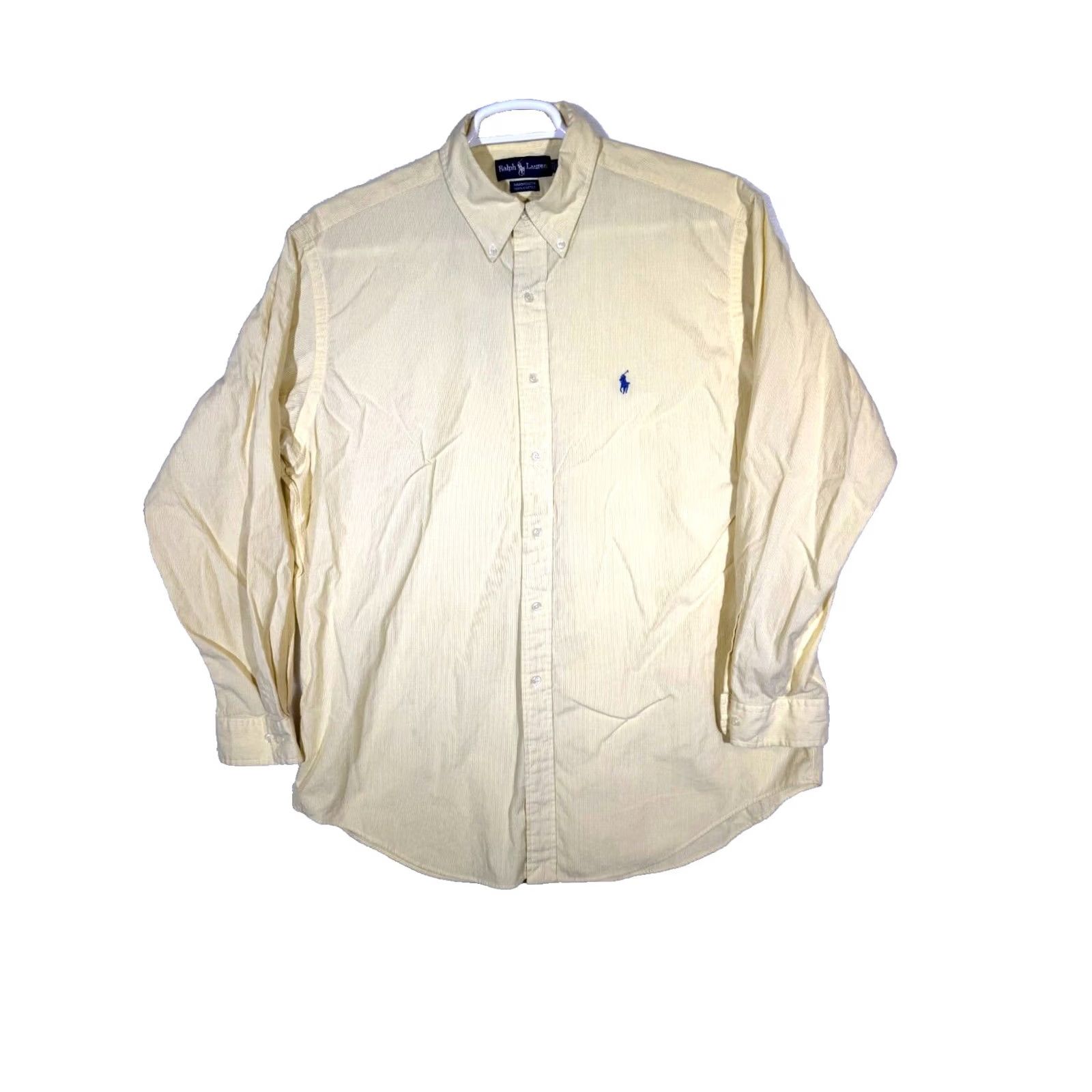 Ralph Lauren Ralph Lauren Yarmouth Dress Shirt Men’s 17 34/35 Yellow Striped Cotton Classic Shirt Size 46R - 2 Thumbnail
