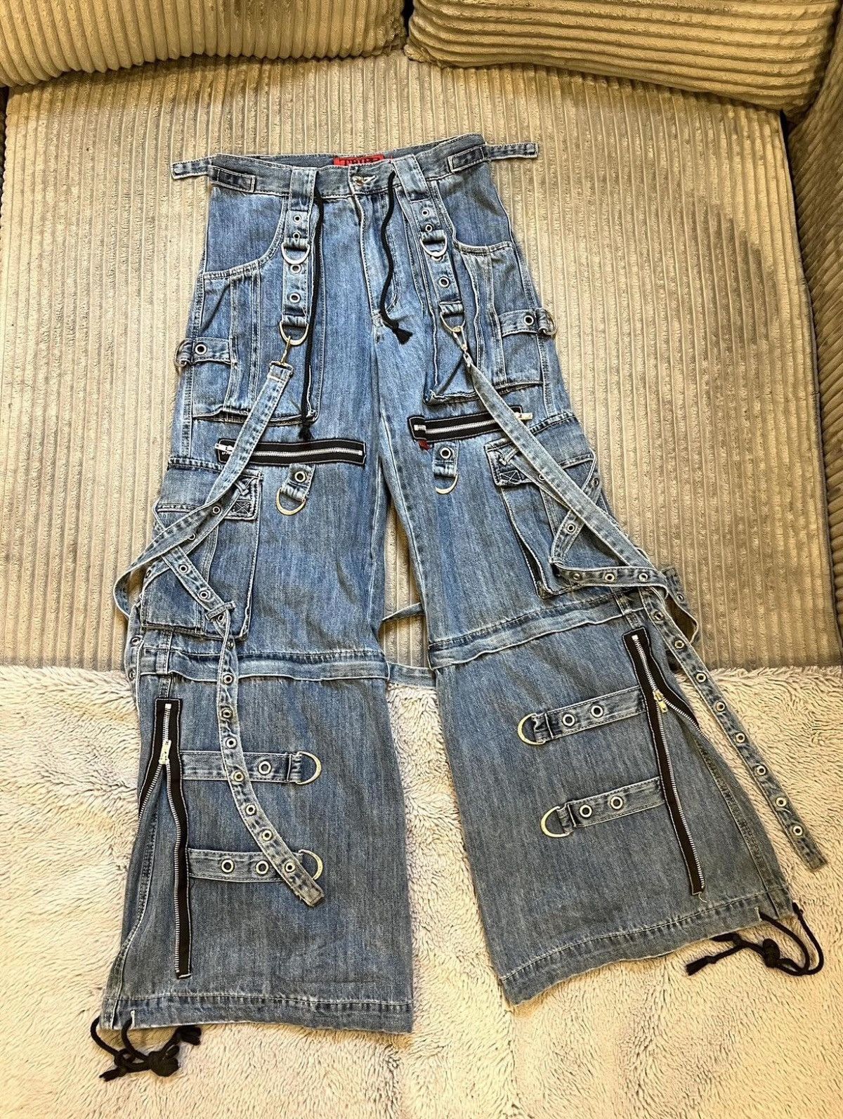 image of Jnco x Tripp NYC Bondage Raver Pants Jeans in Blue, Men's (Size 38)