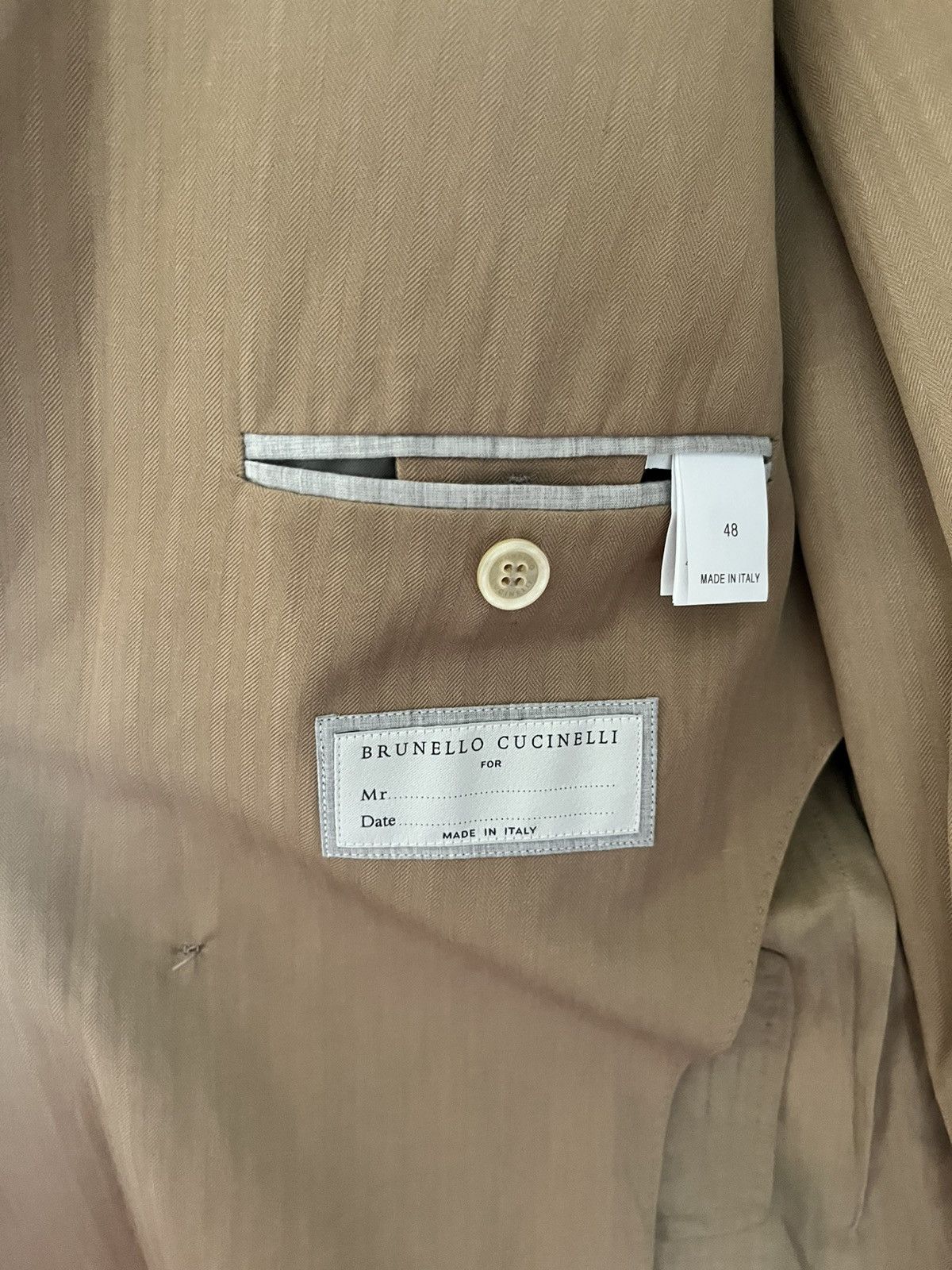 Brunello Cucinelli Brunello cucinelli light brown / tan wool-linen size 38/it48 Size 38R - 4 Thumbnail