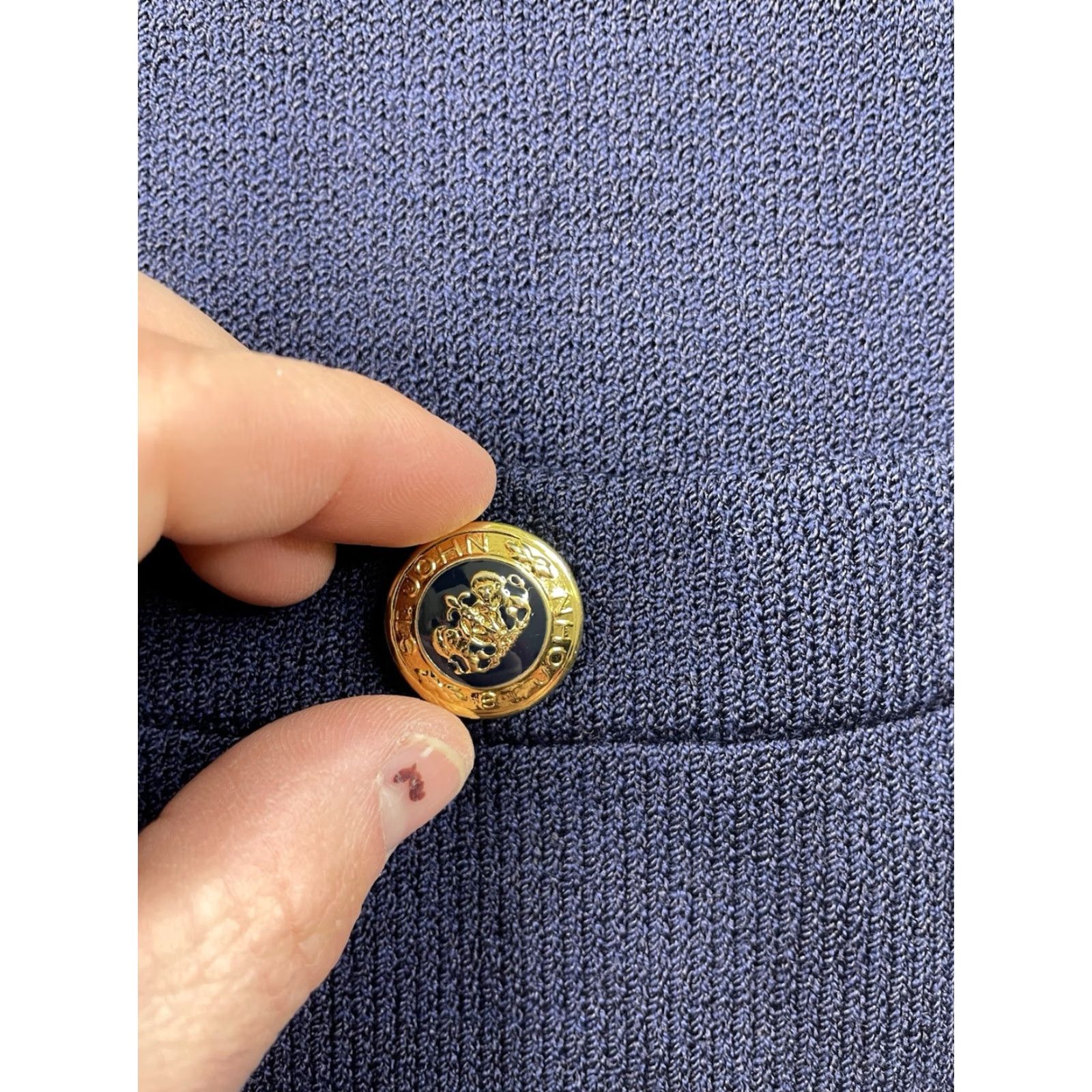 St. John St. John Basics Navy Santana Knit Open Front Cardigan Sweater Small Gold Buttons Women Size S / US 4 / IT 40 - 5 Thumbnail