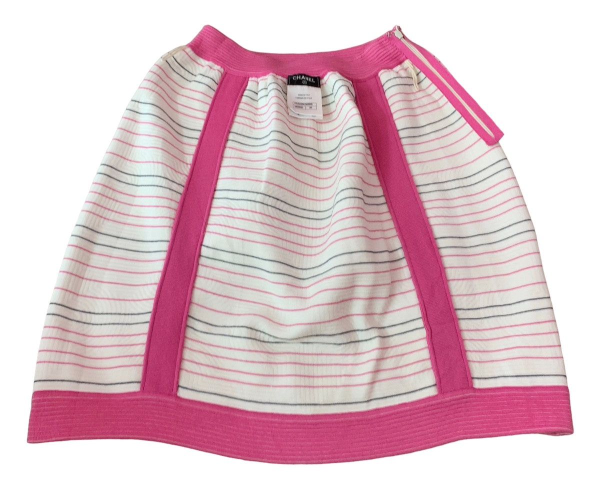 Chanel CHANEL 16C SOUL LINE ZIP SKIRT PINK WHITE Size 25" / US 0 / IT 36 - 8 Thumbnail