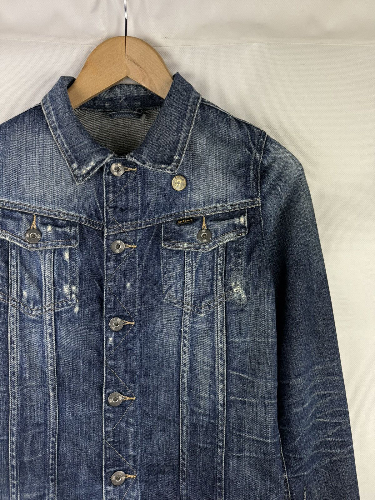 G-Star G Star Raw Ladie Slim Tailor Denim Distressed Trucker Jacket Size S / US 4 / IT 40 - 5 Thumbnail