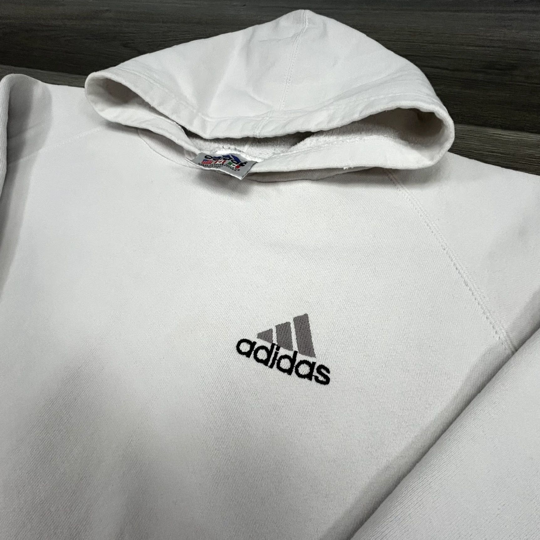 Adidas VINTAGE adidas Hoodie Mens XL White 3-Stripes Sweatshirt Pullover Size US XL / EU 56 / 4 - 5 Thumbnail