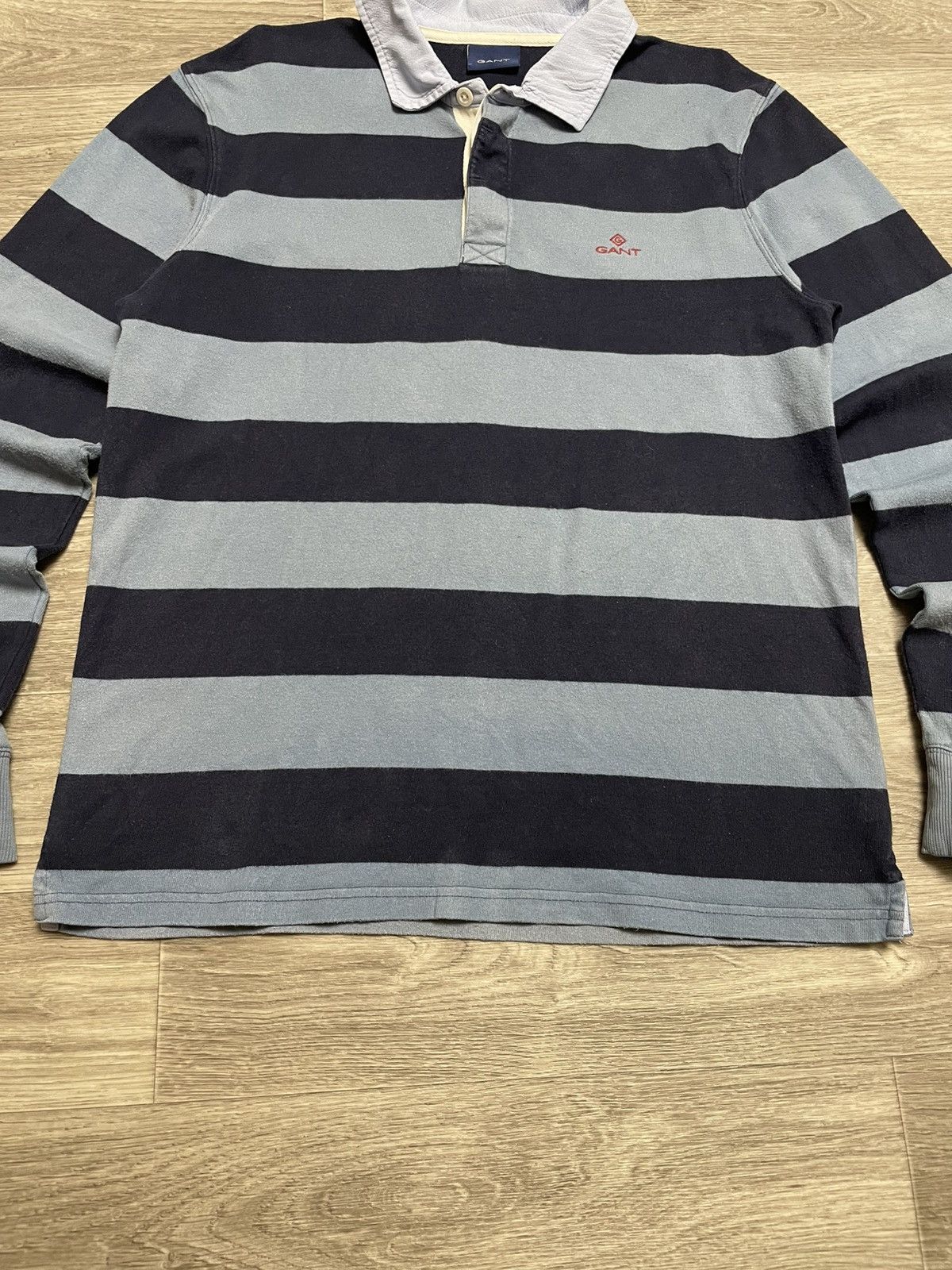 Gant Vintage Gant Striped Long Sleeve Rugby Polo Shirt Size US L / EU 52-54 / 3 - 3 Thumbnail