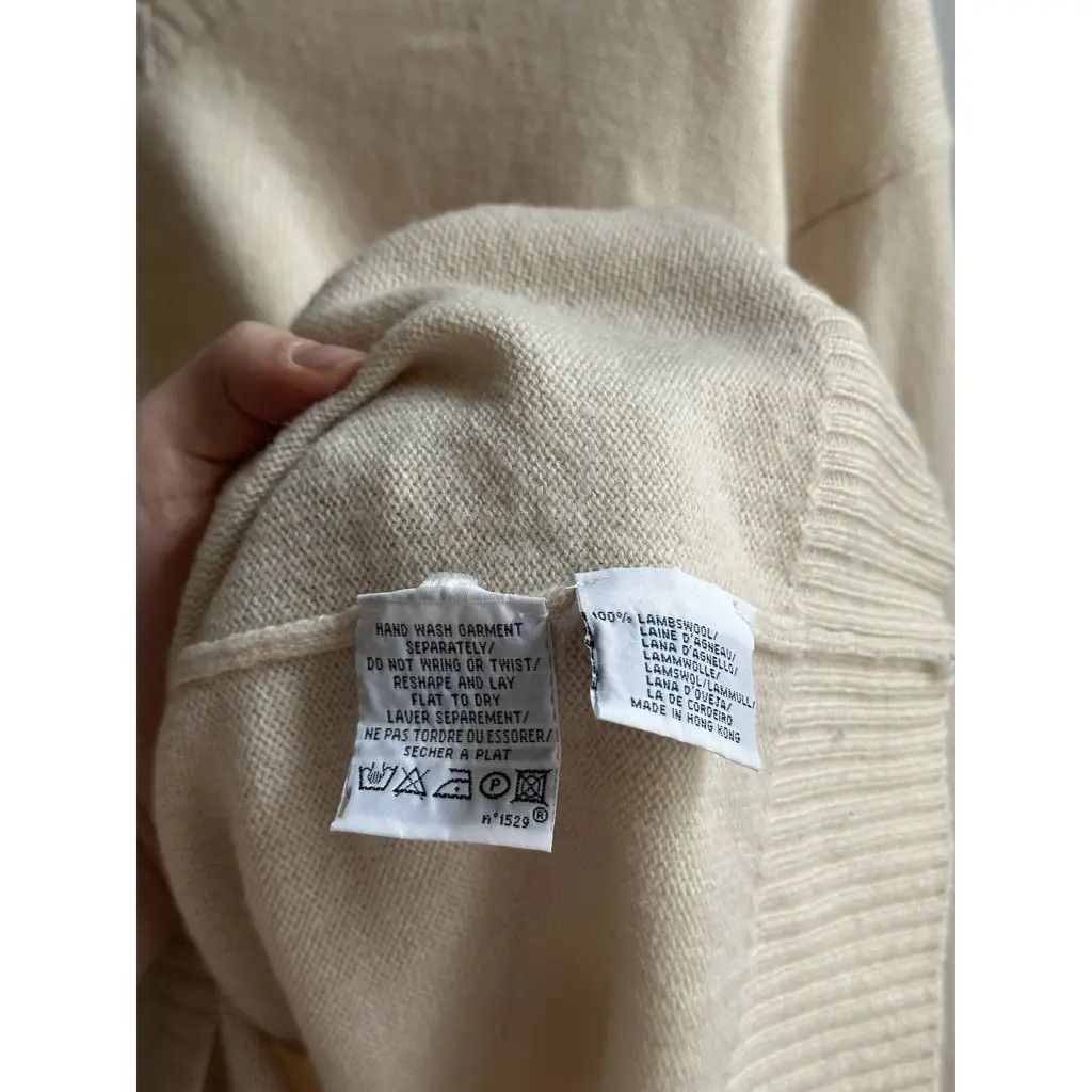 Polo Ralph Lauren Polo Ralph Lauren Beige Lambswool V-Neck Sweater Size US XL / EU 56 / 4 - 5 Thumbnail