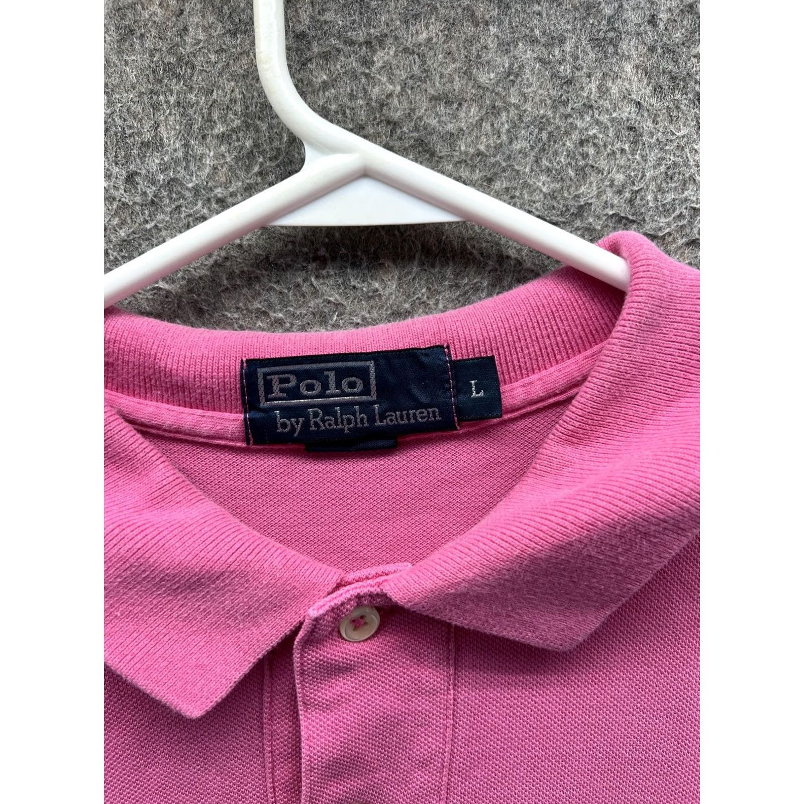 Polo Ralph Lauren Polo Shirt Mens Large Pink Polo by Ralph Lauren Solid Pony Logo Cotton Pique Casual Button Short Sleeve Old Style? Size US L / EU 52-54 / 3 - 3 Thumbnail