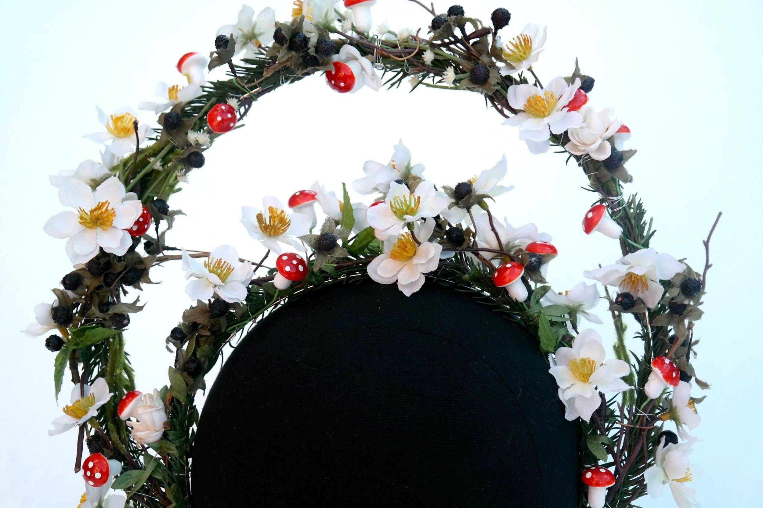 Handmade Flower & Mushroom Halo Headpiece Size ONE SIZE - 4 Thumbnail