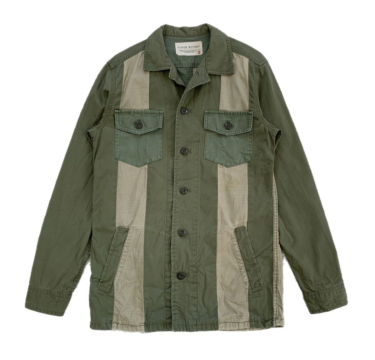 Japanese Brand Flash Report Buttons Jacket Block Colour Size US S / EU 44-46 / 1 - 1 Thumbnail