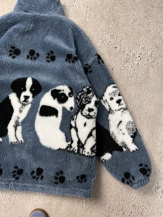 Vintage Vintage Y2K Full Print Animal Dogs Sherpa Fur Jacket bomber ...