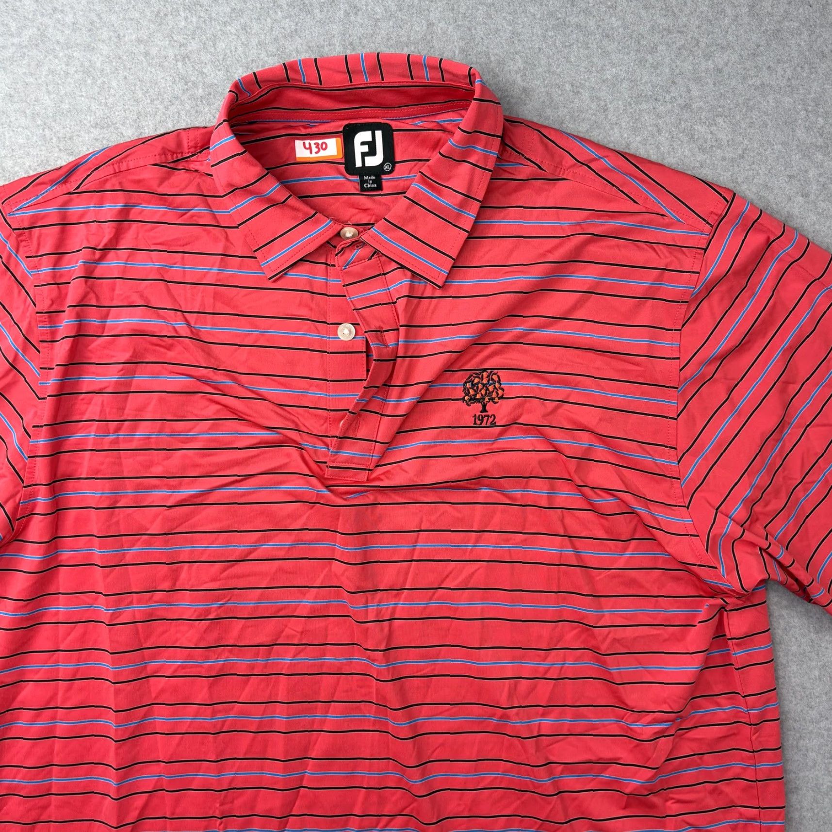 Footjoy FootJoy Polo Shirt Mens XL Red Stripe Short Sleeve Logo Embroidered Golf Performance Size US XL / EU 56 / 4 - 4 Thumbnail