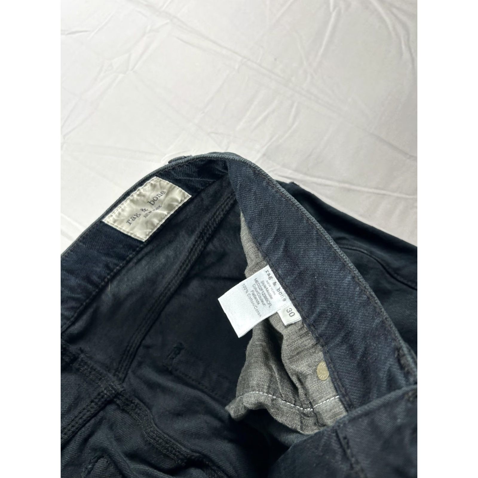 Rag & Bone VINTAGE Rag & Bone Jeans Mens 31X24.5 Black Denim Relaxed Wide Leg Button Fly Pants Size US 31 - 4 Thumbnail
