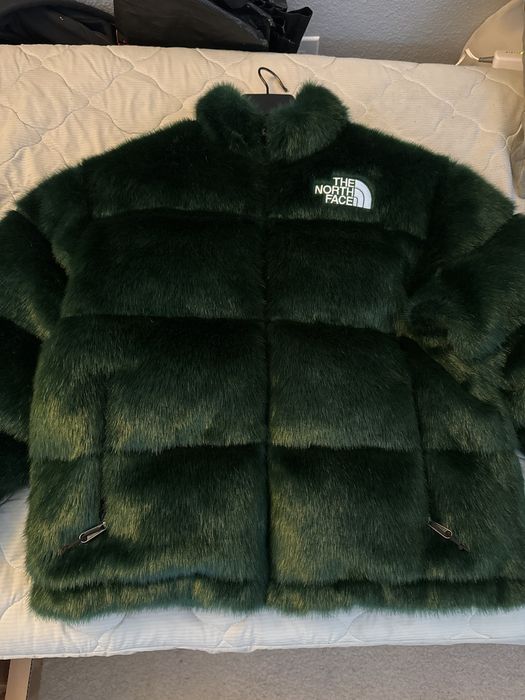 Supreme Supreme The North Face Faux Fur Nuptse Green used medium