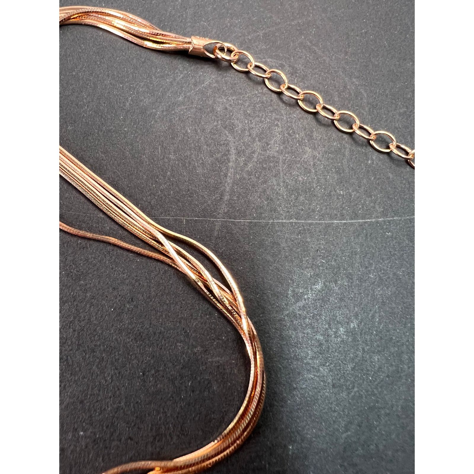 Other NEW Italian rose gold over 925 multi row chain necklace Size ONE SIZE - 6 Thumbnail