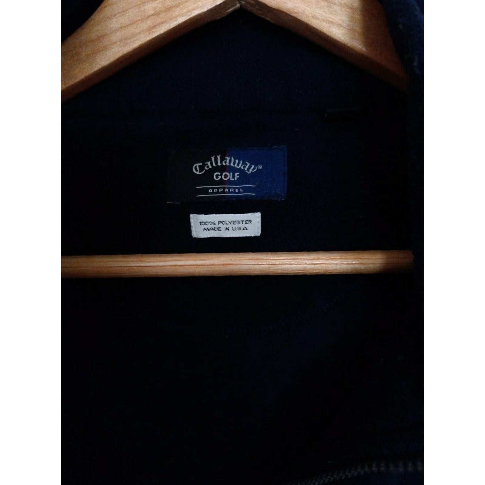 Vintage VINTAGE Callaway Golf Pullover Fleece Sweater L Navy Blue Polyester USA Made Mens Regular Long Sleeve Athletic Fit Size US L / EU 52-54 / 3 - 2 Thumbnail