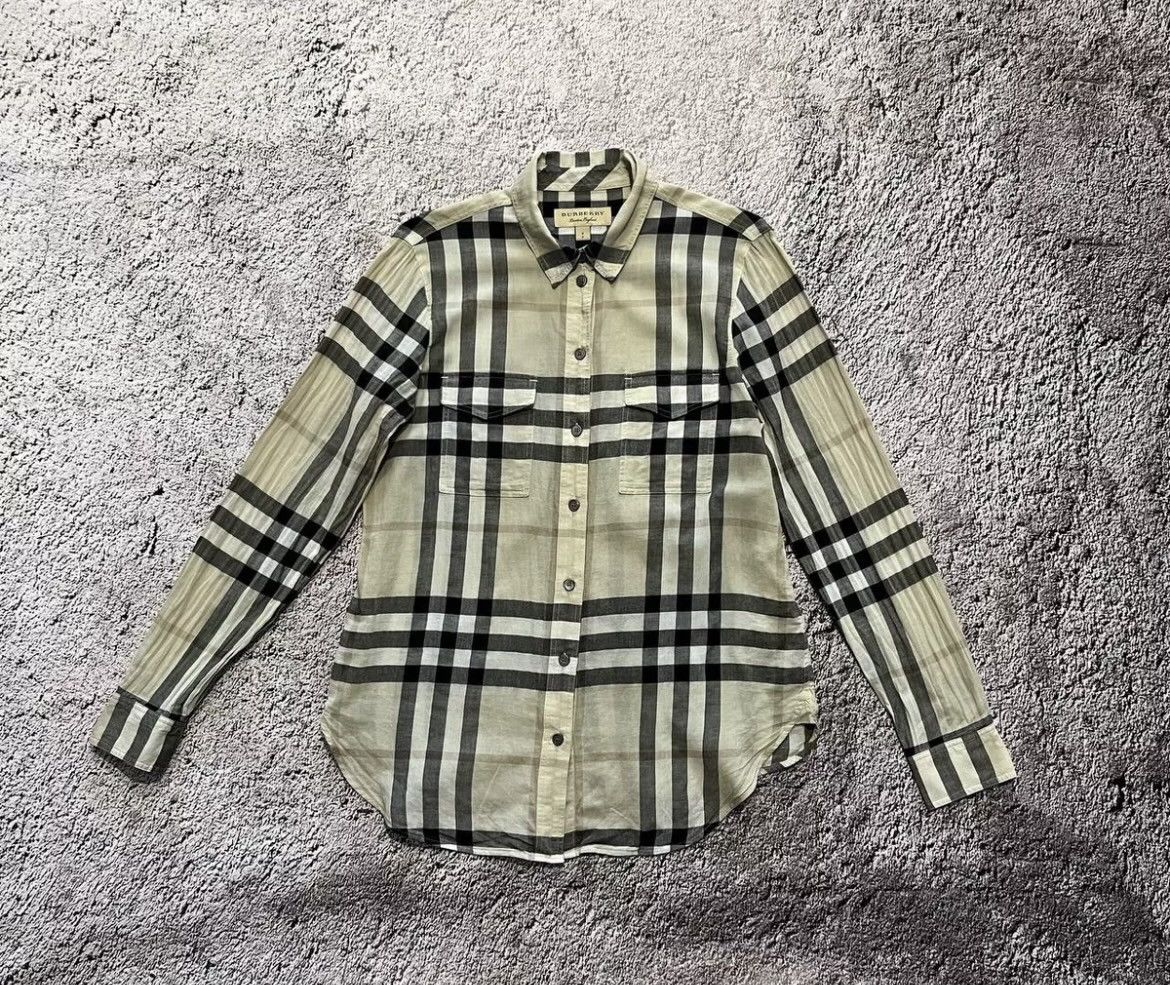 Burberry × Vintage Burberry Vintage Print Long Sleeve Button-Up Women's Size S Size S / US 4 / IT 40 - 1 Thumbnail
