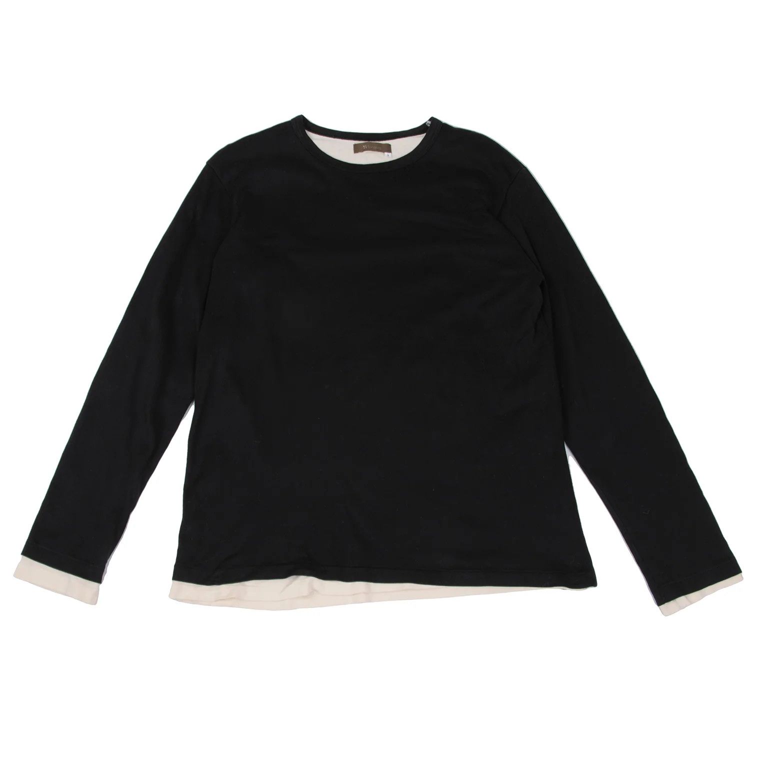 Jean Paul Gaultier Layered Design Long Sleeve Top in Black/Ivory Size US M / EU 48-50 / 2 - 1 Thumbnail