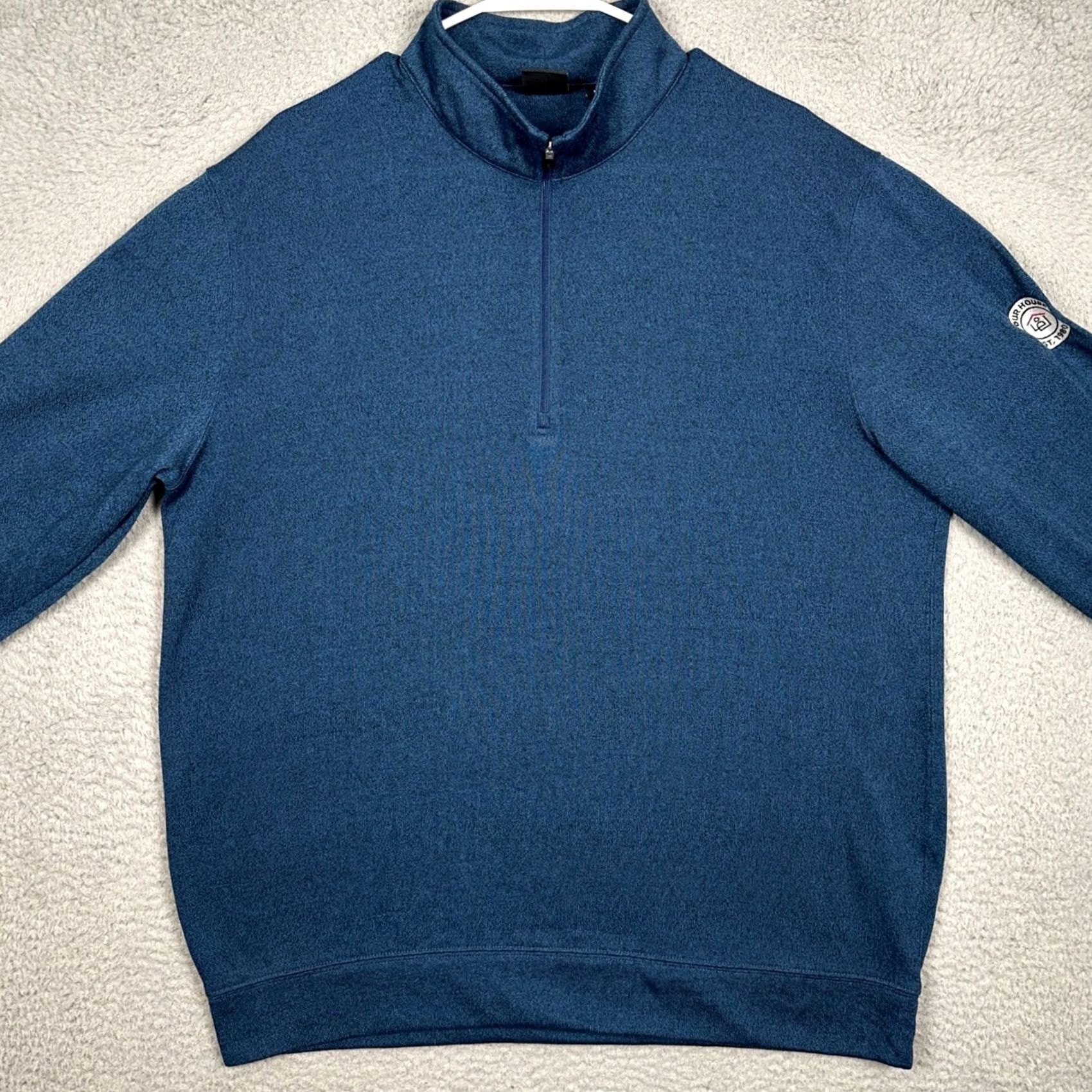 Vintage Dunning Golf Sweatshirt Men XL Blue Heather Quarter Zip Pullover Long Sleeve EUC Size US XL / EU 56 / 4 - 3 Thumbnail