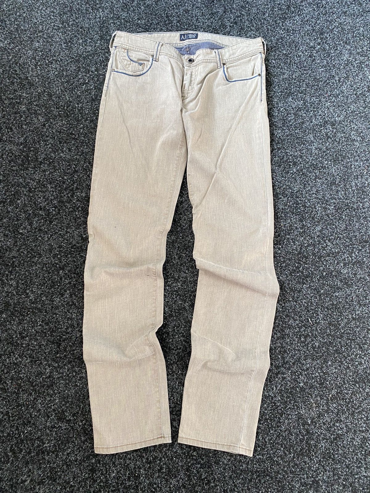 Giorgio Armani × Vintage 90s Armani Jeans Avant Garde Beige Jeans Denim 30 Size 30" / US 8 / IT 44 - 3 Thumbnail
